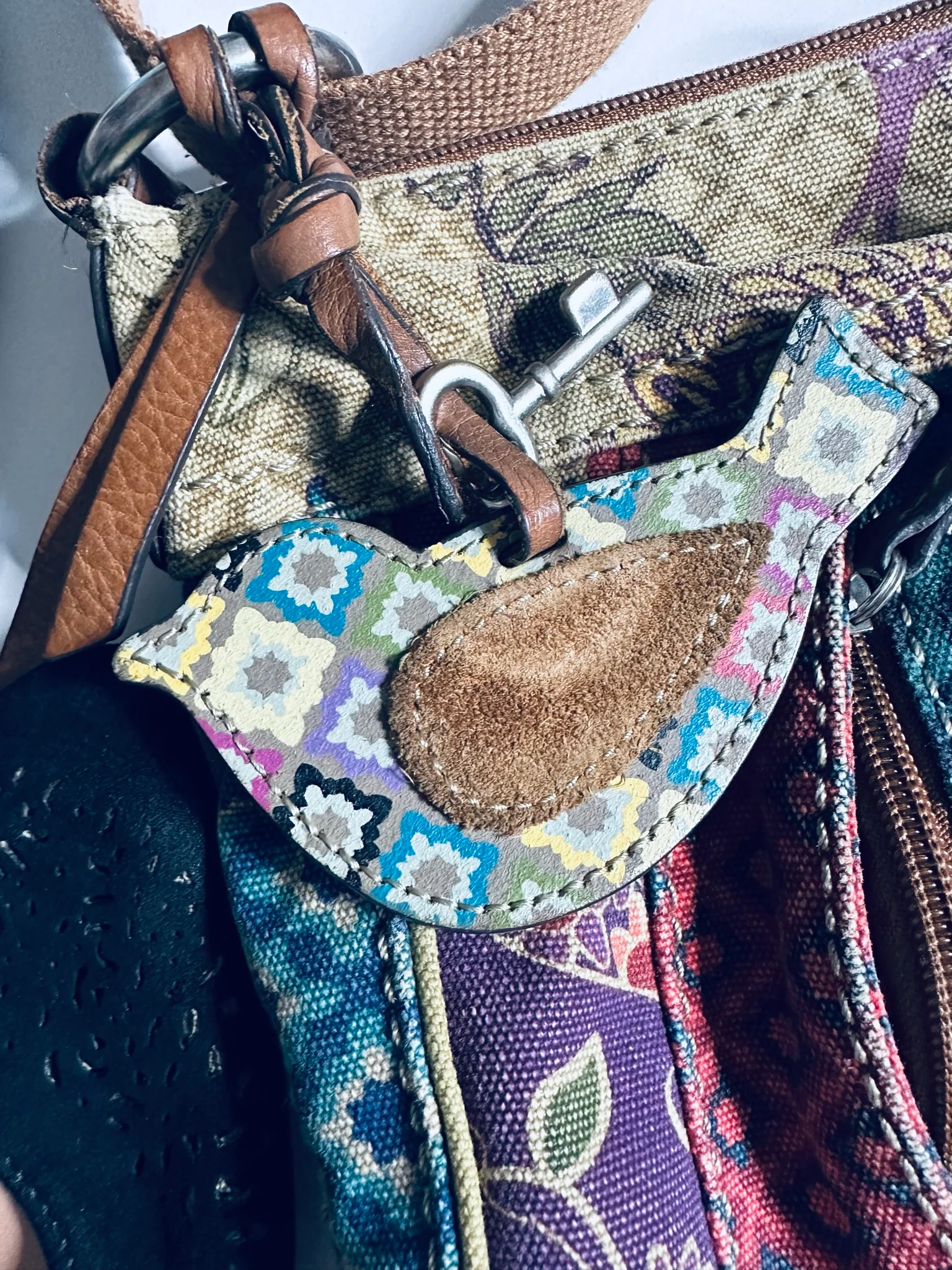 00s Floral Colorful Crossbody Bag by Fossil - Image 10
