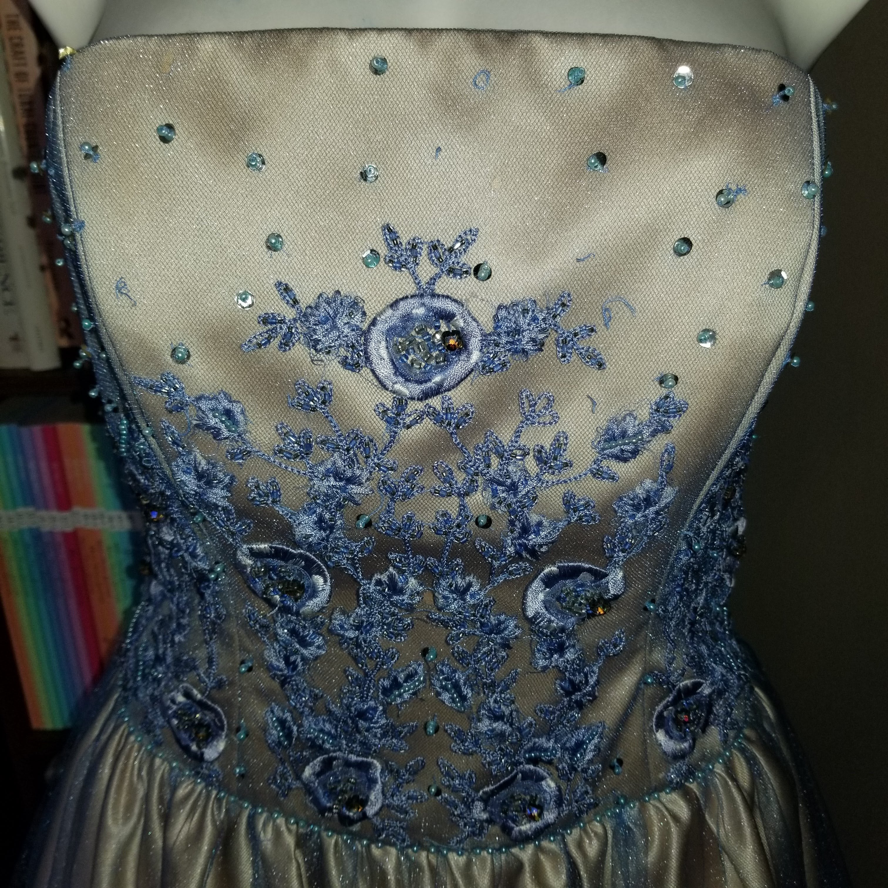 00s 00s-does-50s Embroidered Sequin Crystal Tulle Gown By Niki by Niki Livas - Image 5