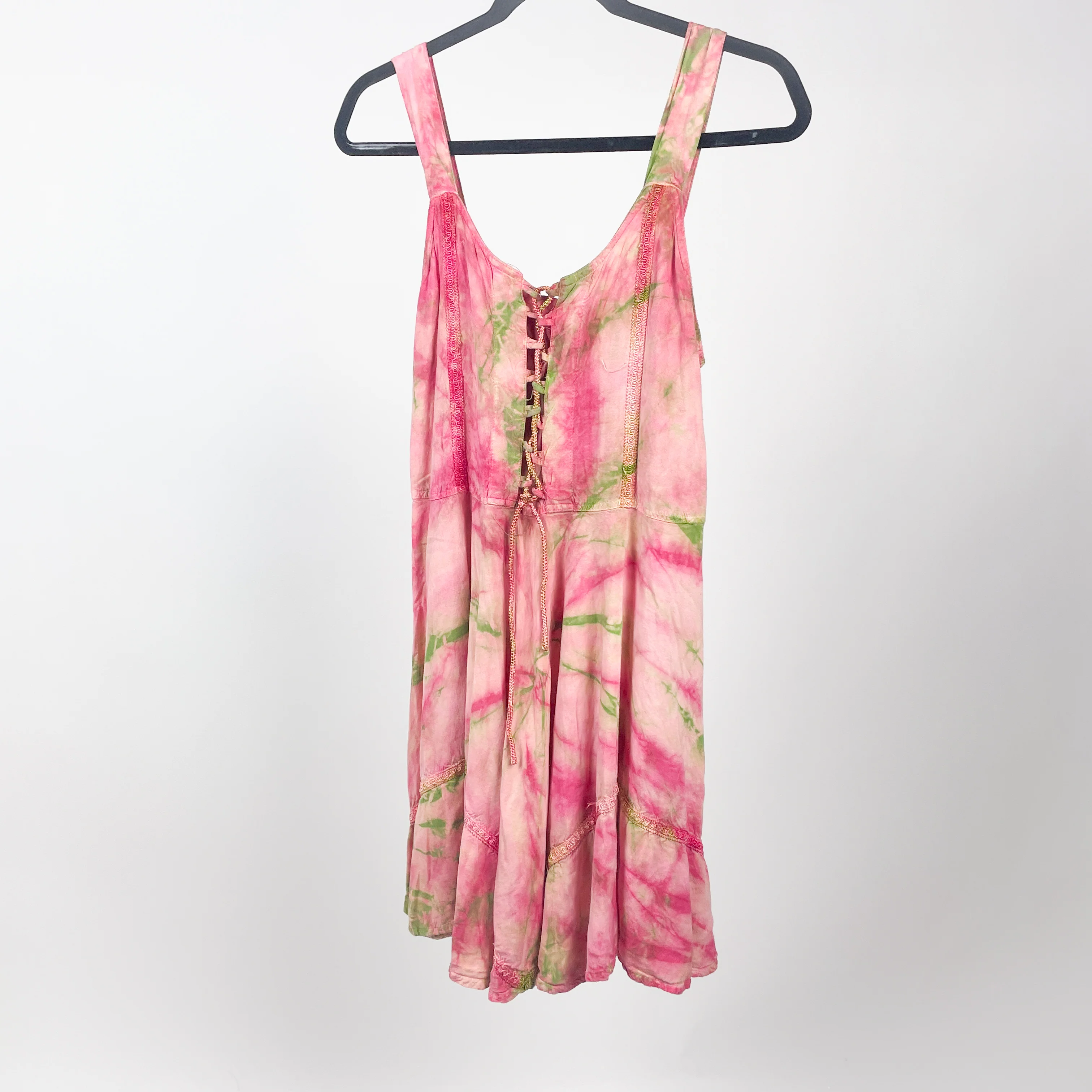 00s 00s Fairycore Fairy Grunge Hippie Tie-dye Dress - Image 3