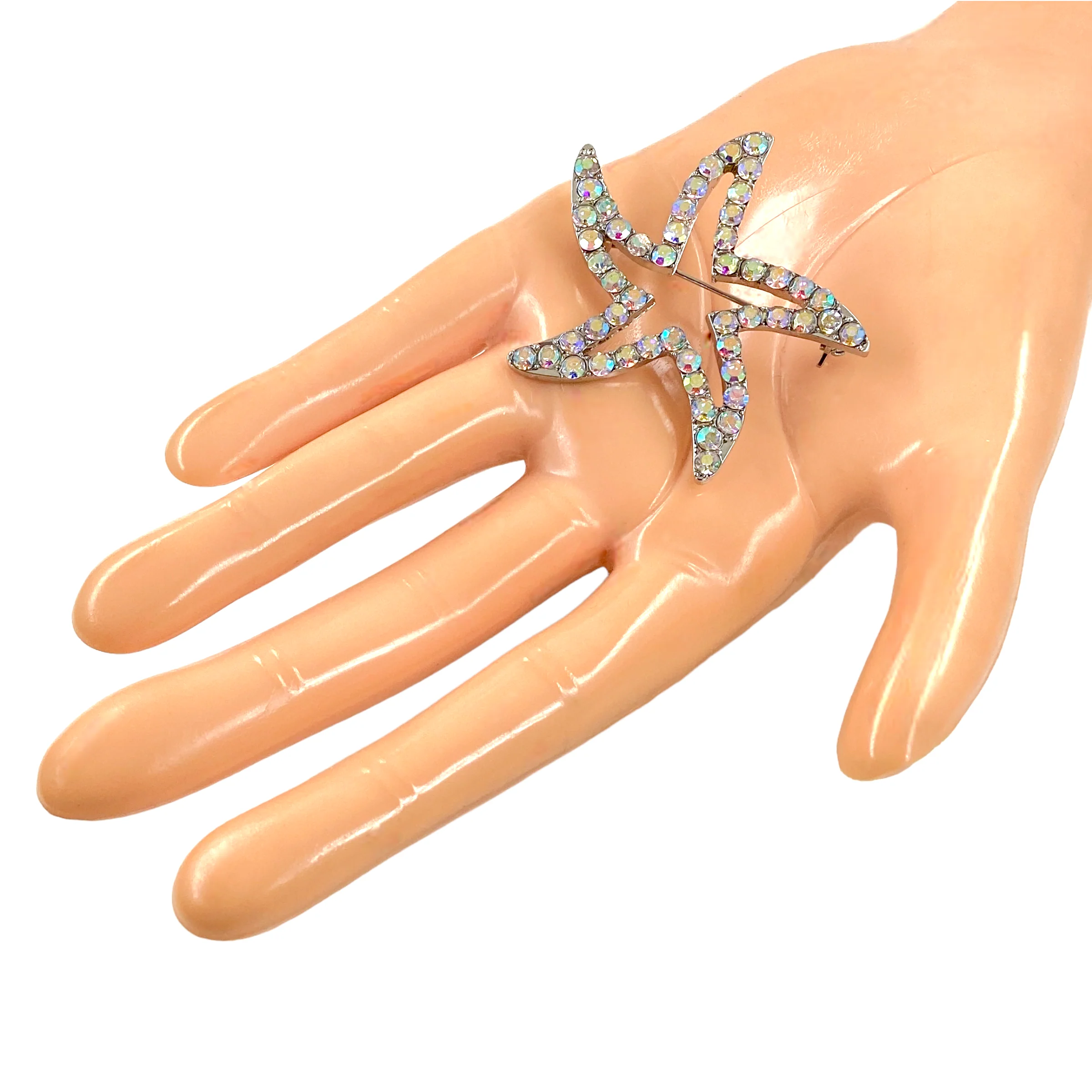 00s Ab Crystals Ocean Starfish Brooch Pin By Fl Fashion Line Design - Image 11
