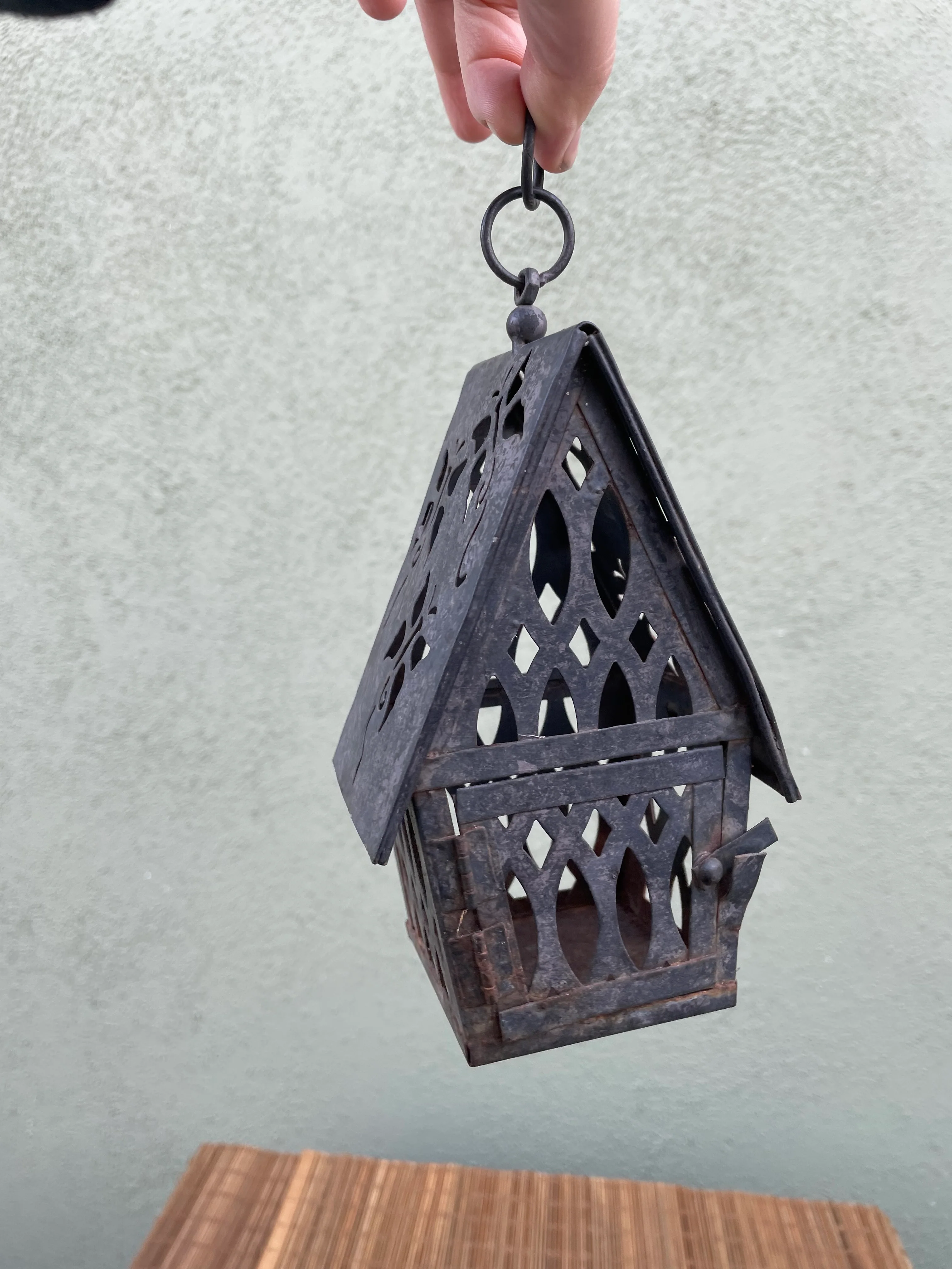 00s Birdhouse In Butterfly Motif In Galvanized Metal - Image 5