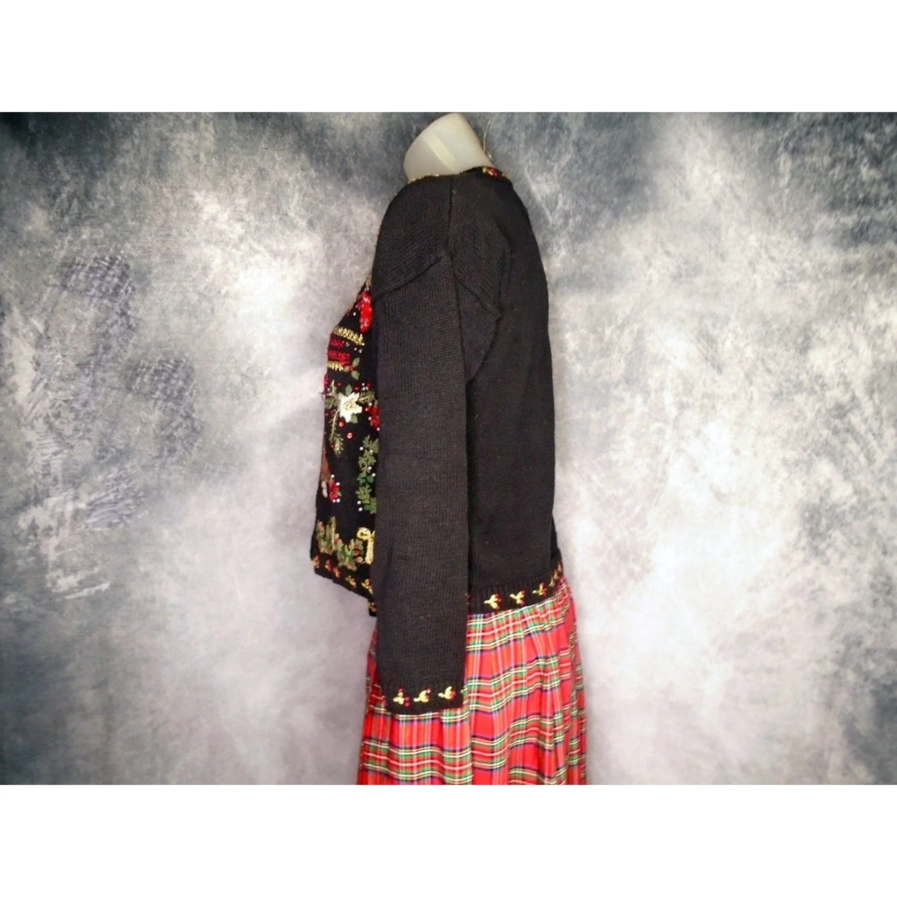 00s Black Christmas Sweater Lavish Ornate Not Ugly By Tiara - Image 11