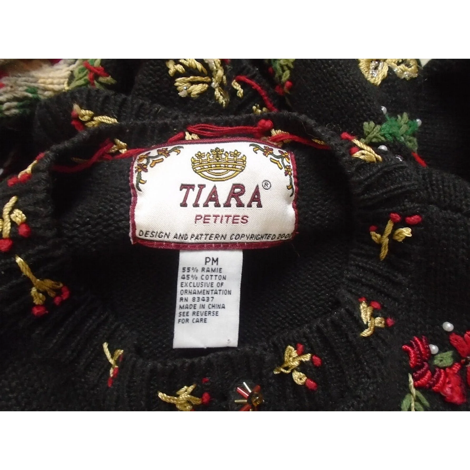 00s Black Christmas Sweater Lavish Ornate Not Ugly By Tiara - Image 12