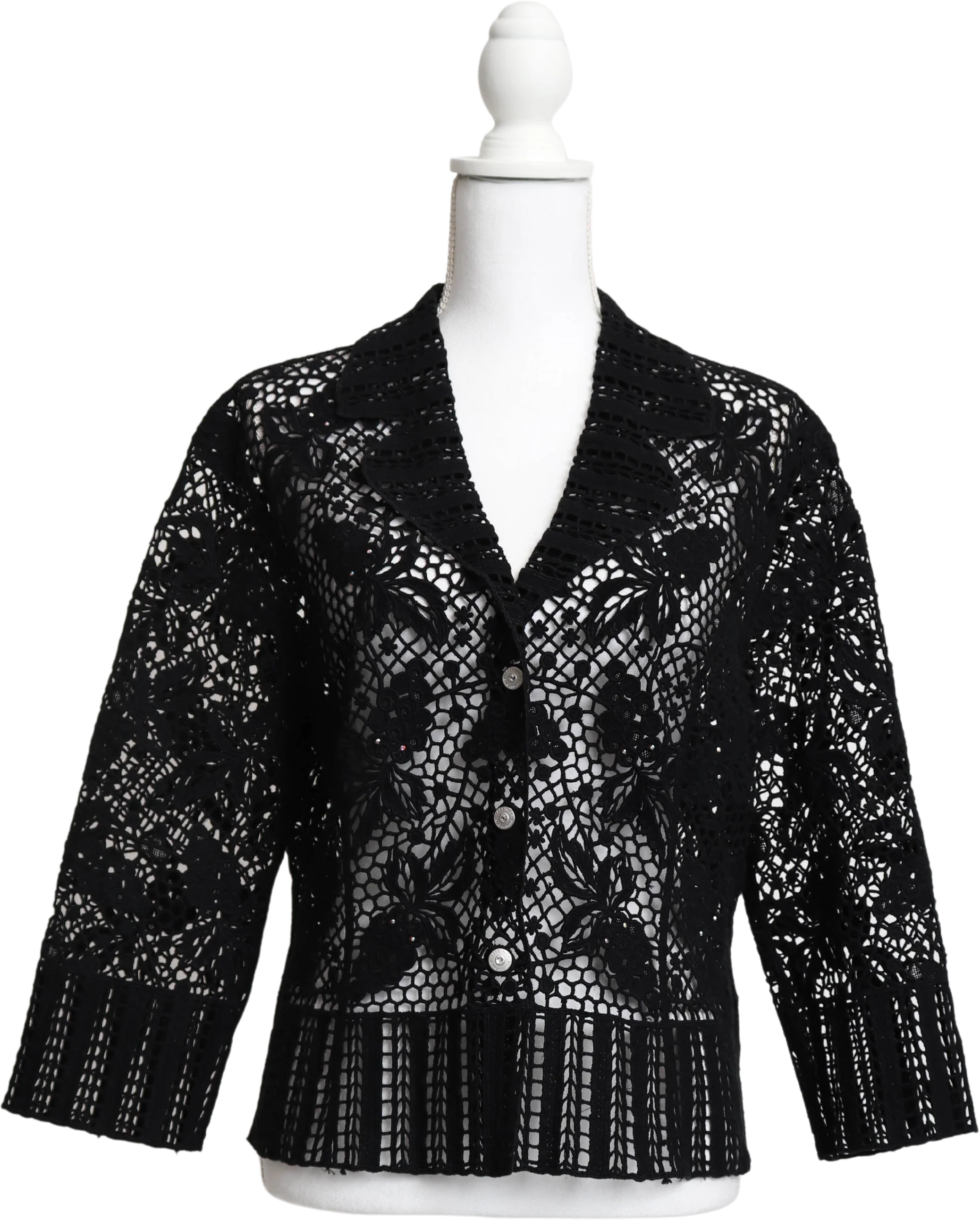 00s Black Lace Blazer L/xl by Lafei Nier Couture Jeans