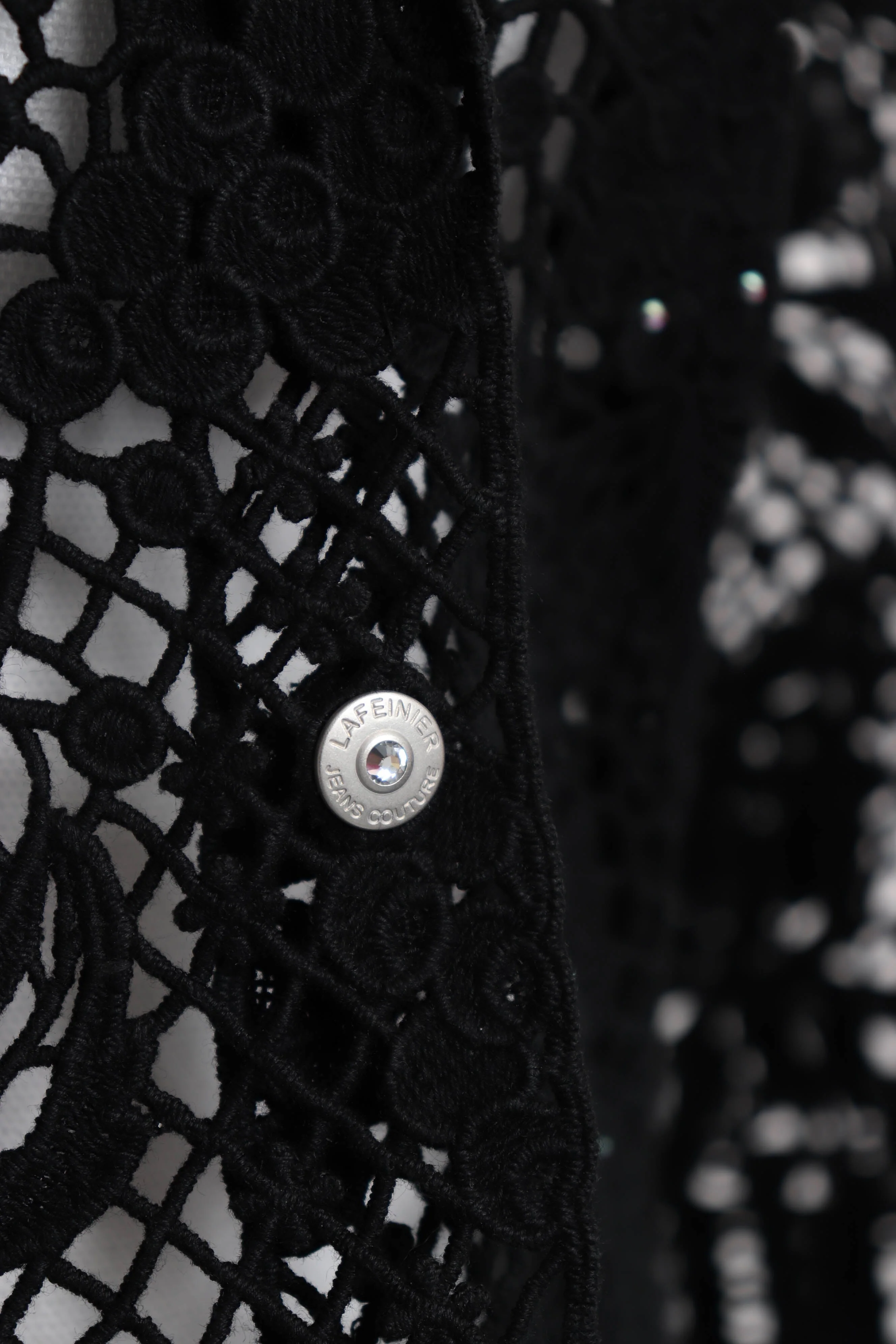 00s Black Lace Blazer L/xl by Lafei Nier Couture Jeans - Image 7