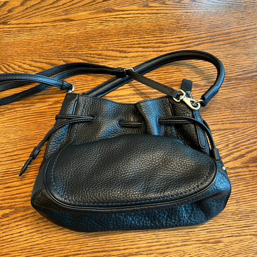 00s Black Pebble Leather Bucket Bag Brand New By Cole Haan - Image 4