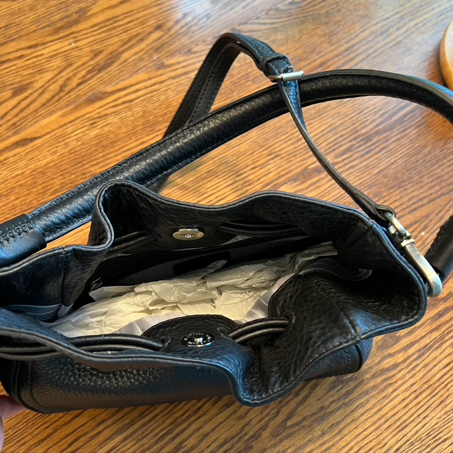00s Black Pebble Leather Bucket Bag Brand New By Cole Haan - Image 5