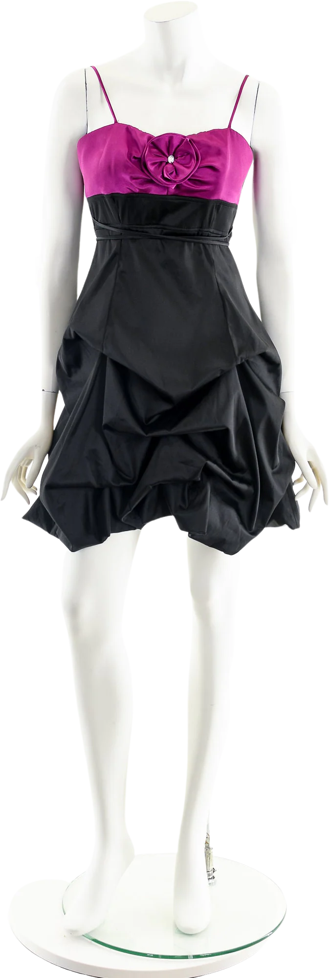 00s Black Ruched Mini Dress by City Studio