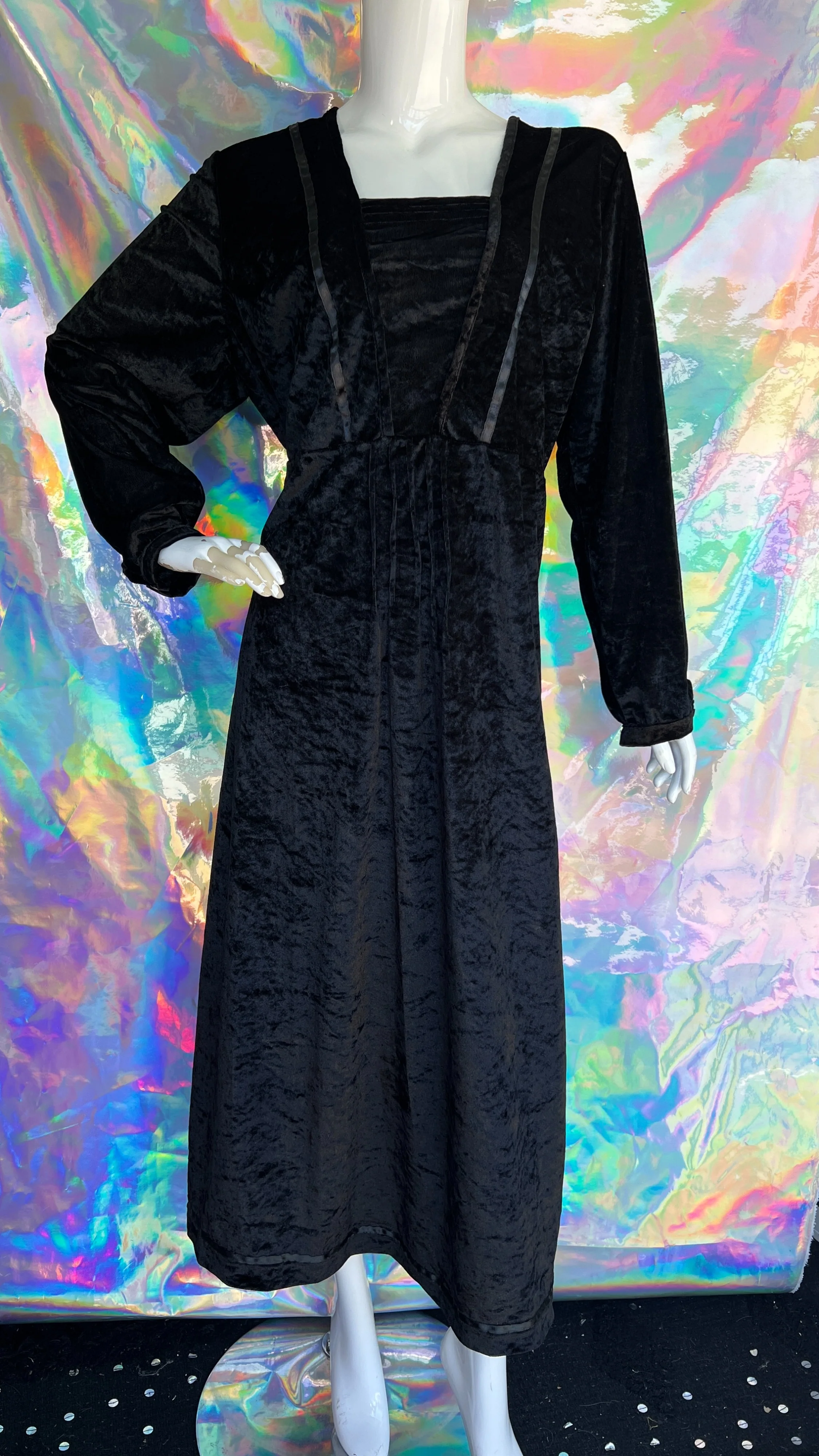 00s Black Velvet Long Sleeve Maxi Dress by Ulla Johnson - Image 8