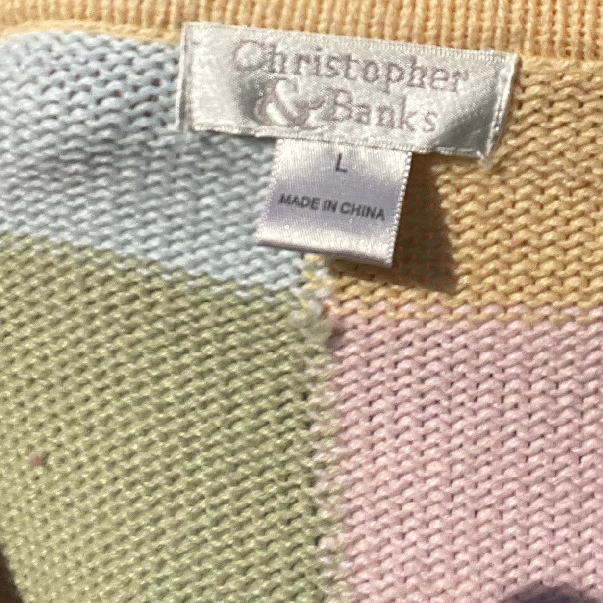 00s Button Down Pastel Checkered Cardigan Short Sleeve By Christopher and Banks - Image 9