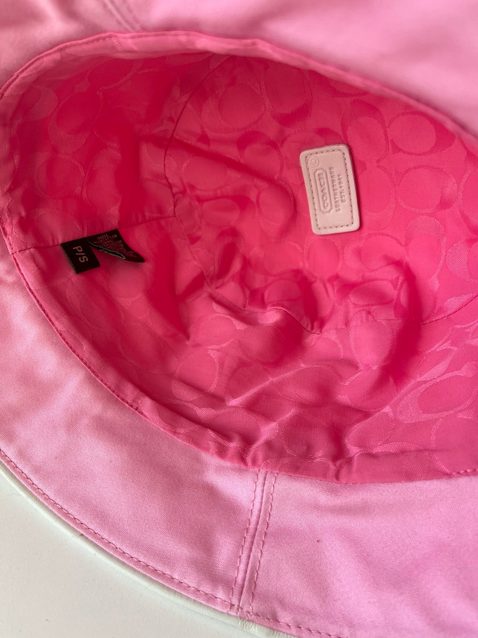 00s Coach Pink Cotton Turnlock Bucket Hat By Coach - Image 5
