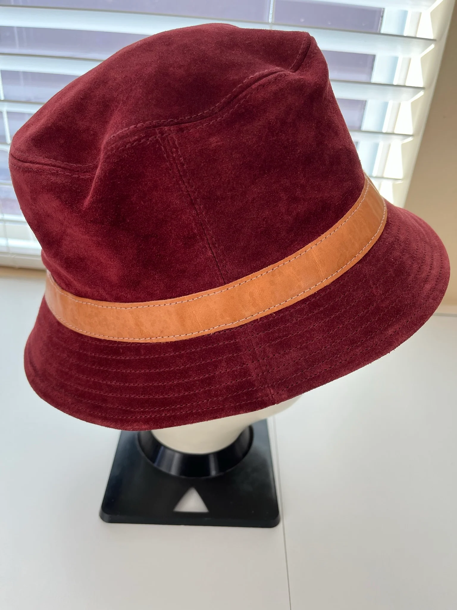 00s Coach Suede Bucket Hat With Leather Strap Rust By Coach - Image 4