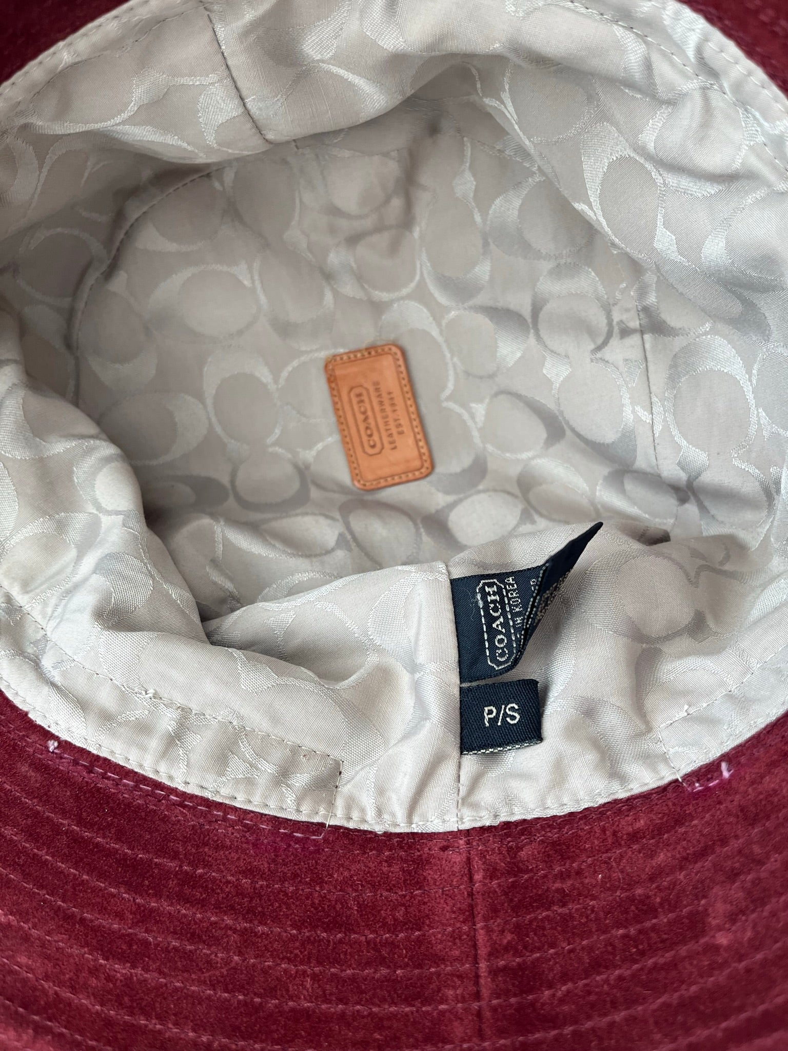 00s Coach Suede Bucket Hat With Leather Strap Rust By Coach - Image 5