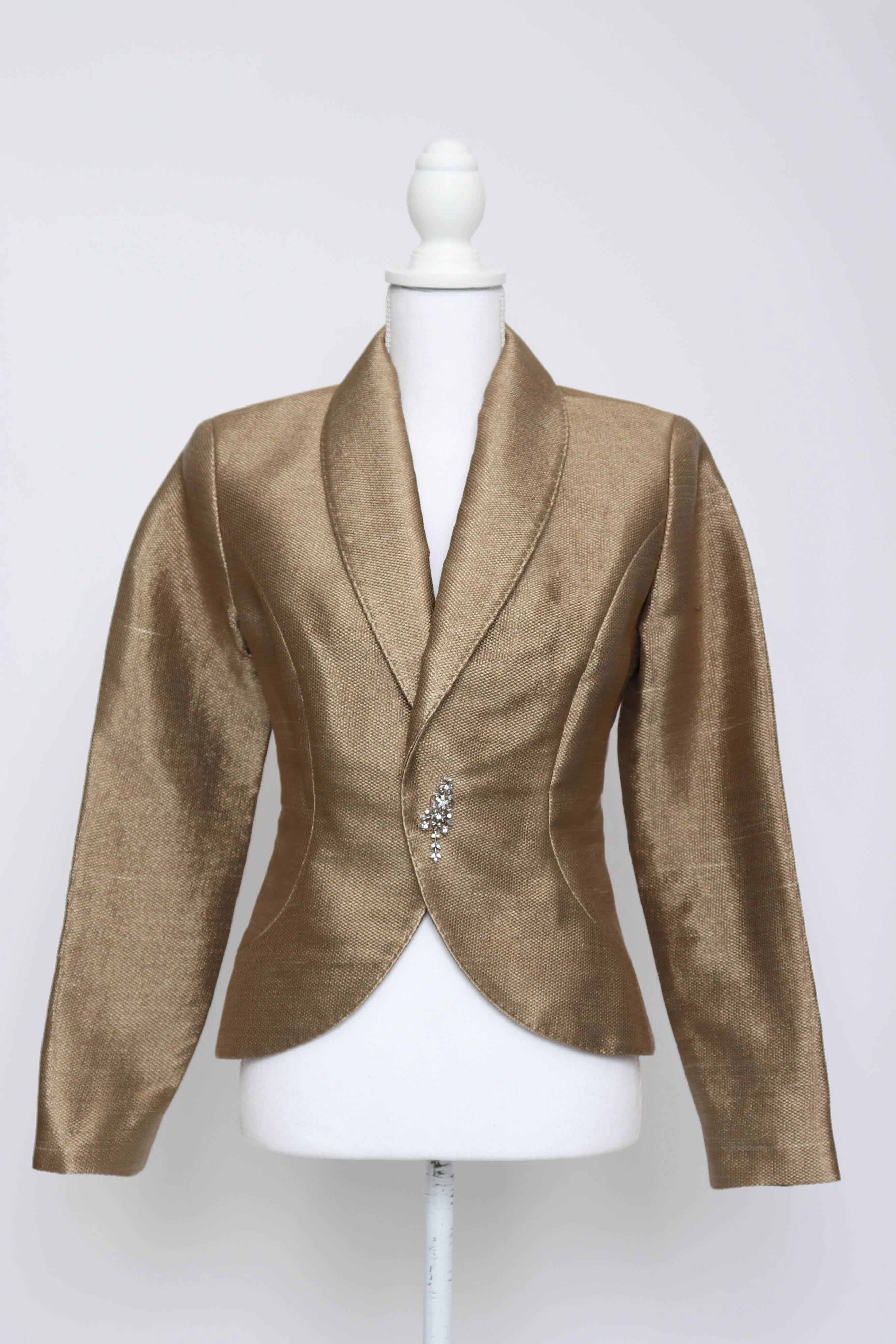 00s Couture Gold Blazer M by Pamela Dennis - Image 5