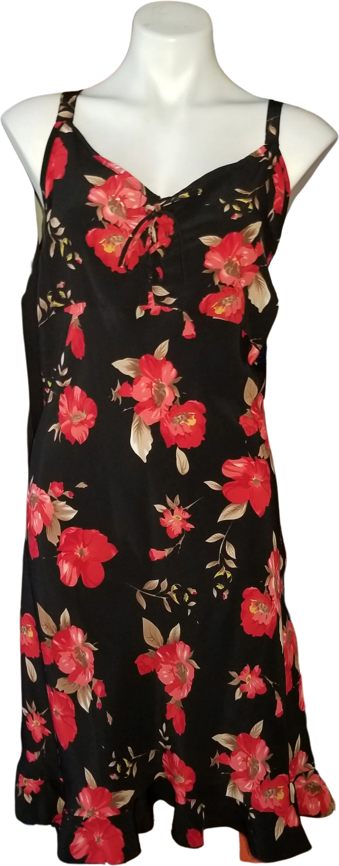 00s Crepe Floral Empire Waist Sundress W Laceup Bust By Mlle Gabrielle