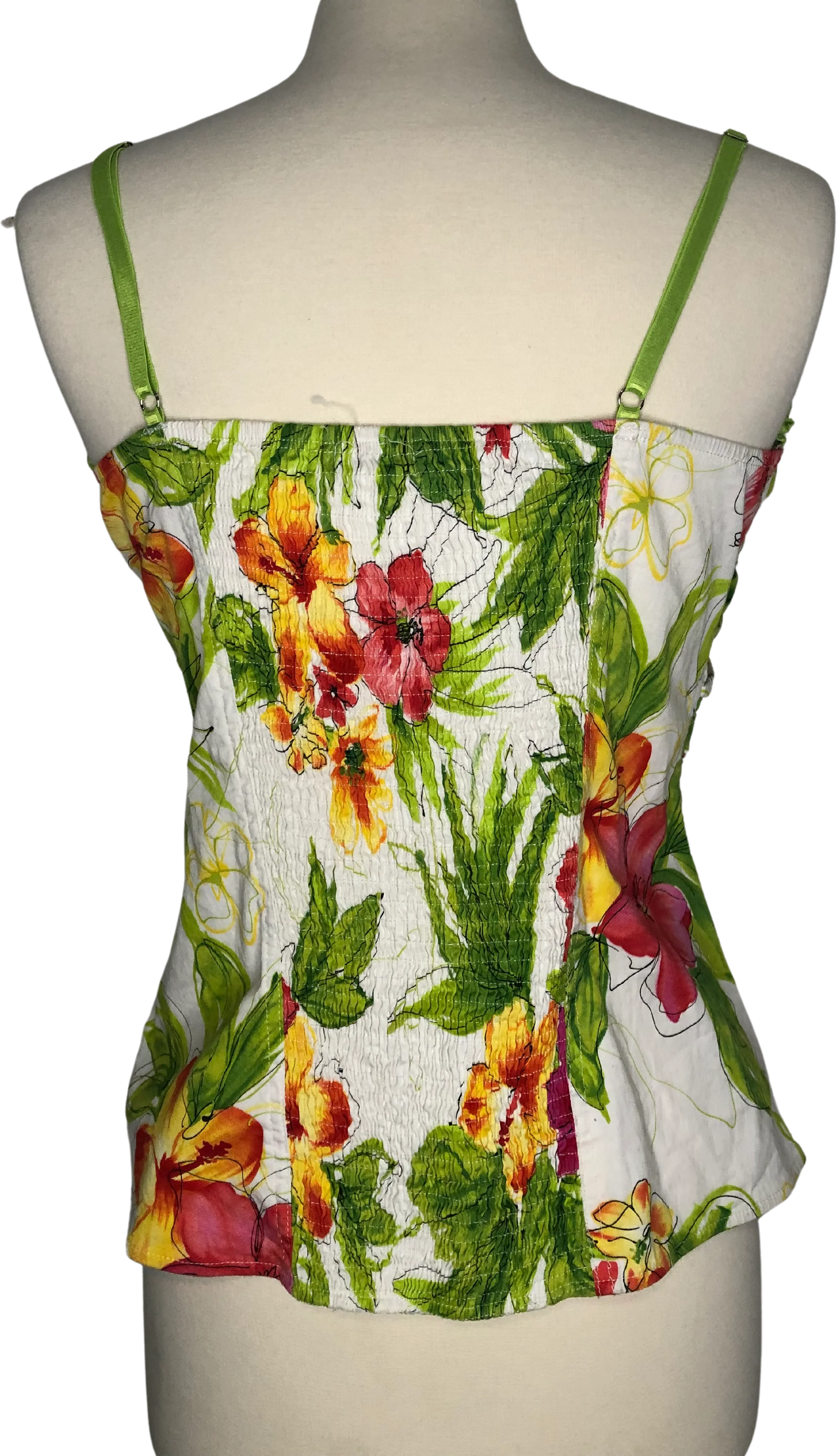 00s Floral Ruched Hook And Eye Floral Corset Top - Image 2