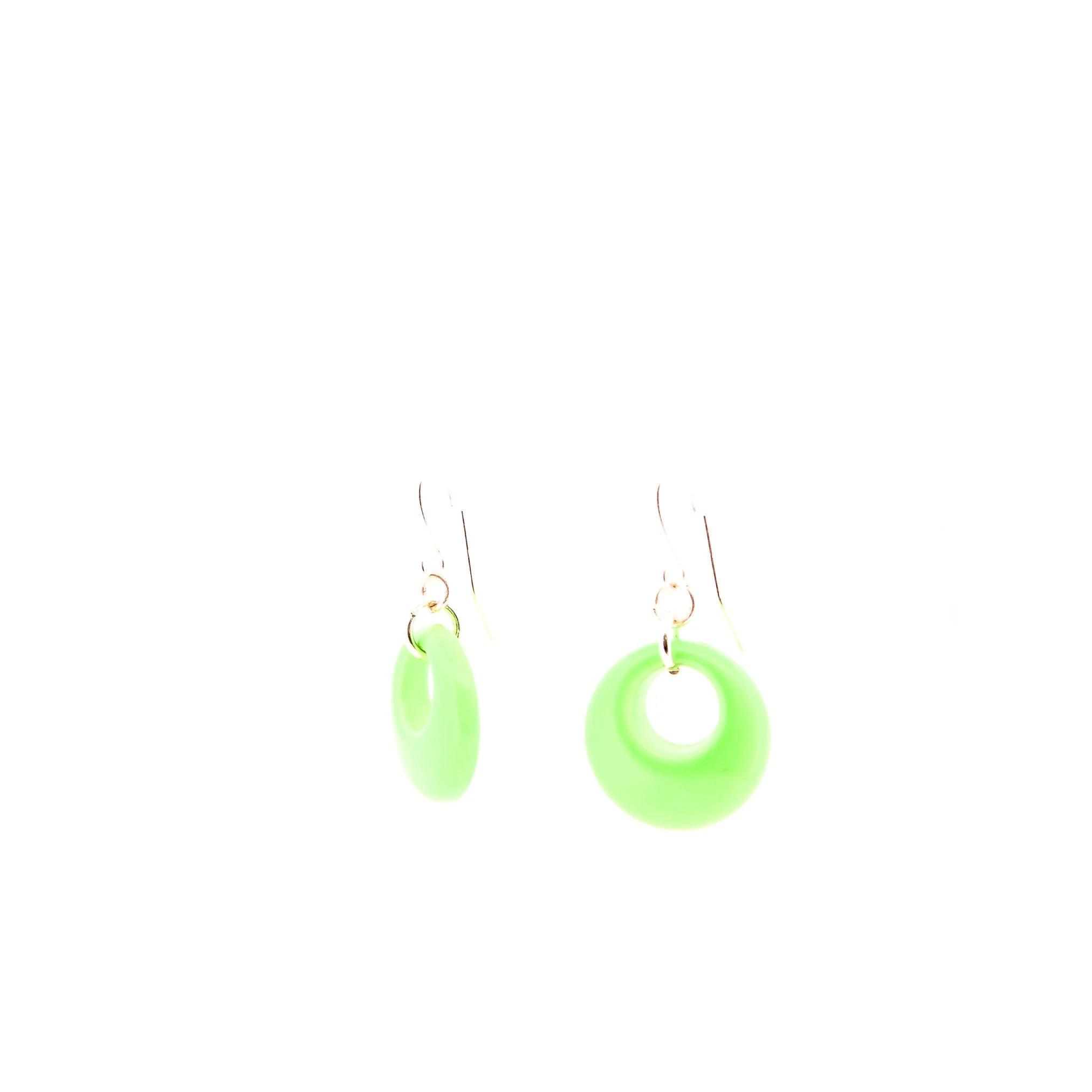 00s Funky Lime Hoop Earrings - Image 2