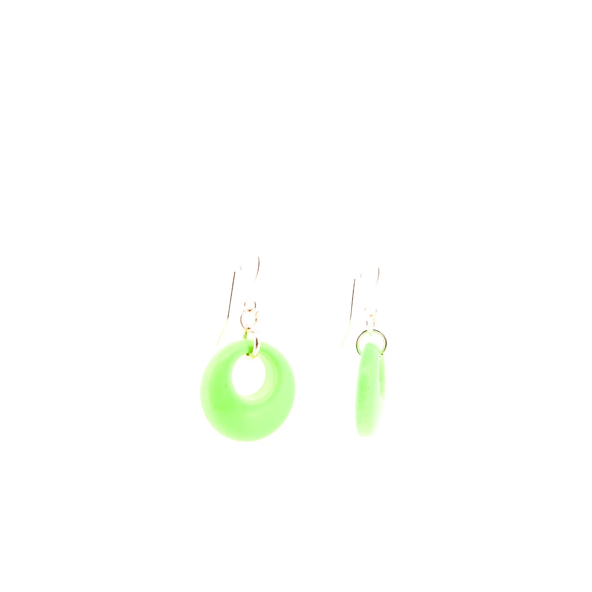 00s Funky Lime Hoop Earrings - Image 8