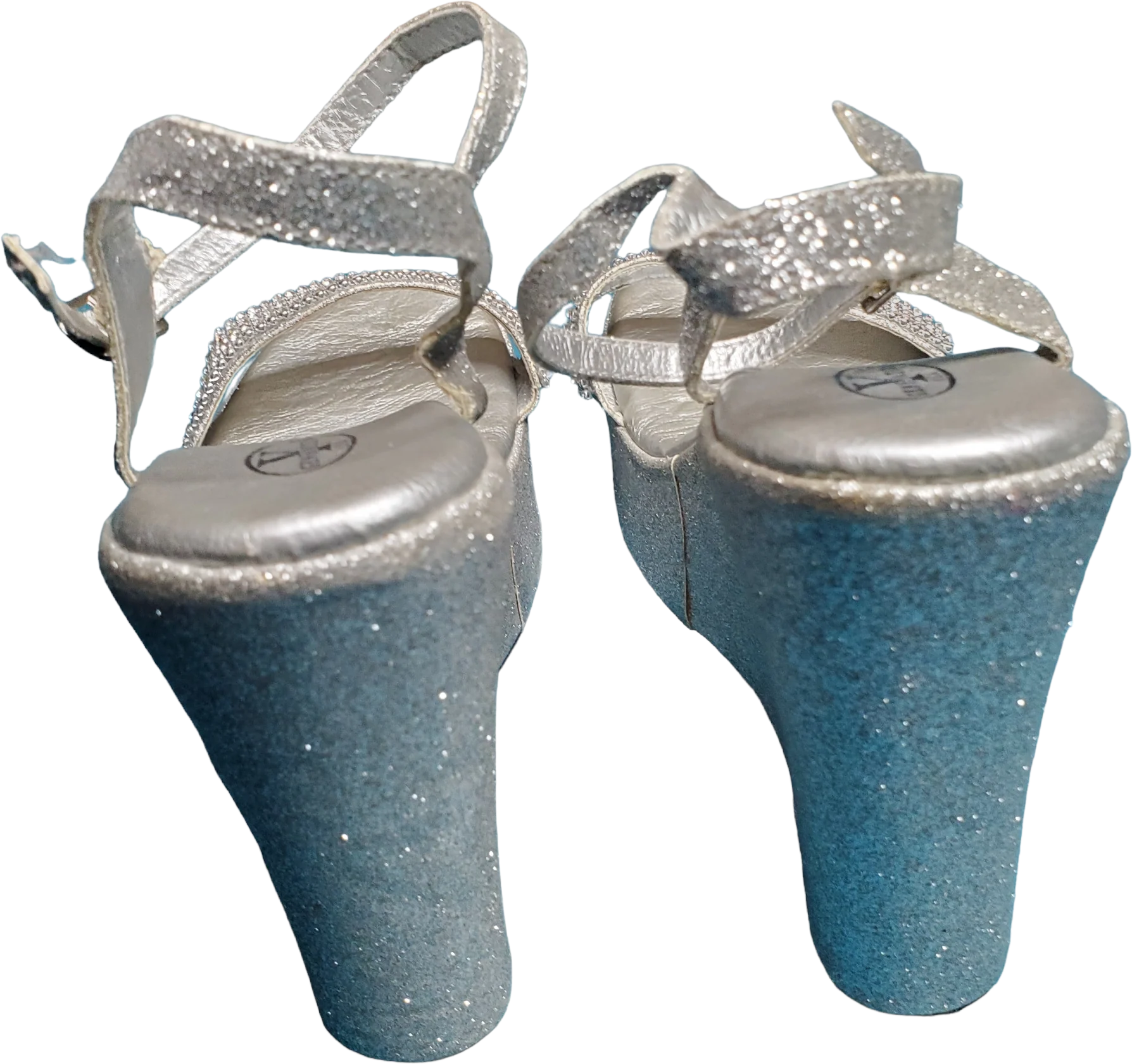 00s Glitter Rhinestone Ankle Strap Platform Sandals By Generation Y - Image 2