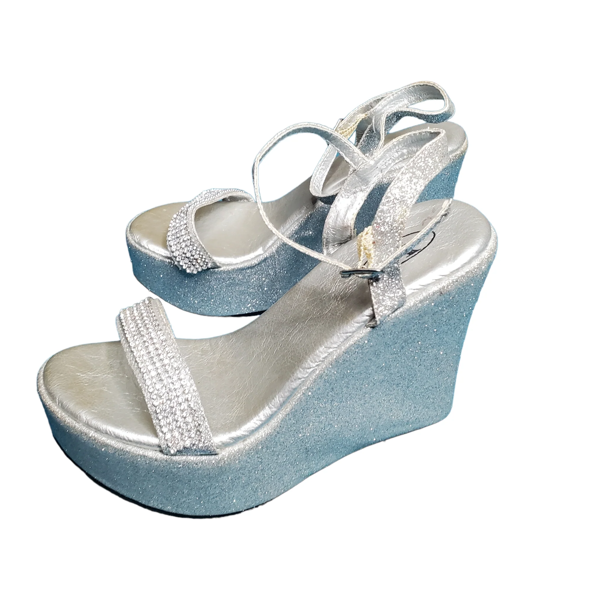 00s Glitter Rhinestone Ankle Strap Platform Sandals By Generation Y - Image 6