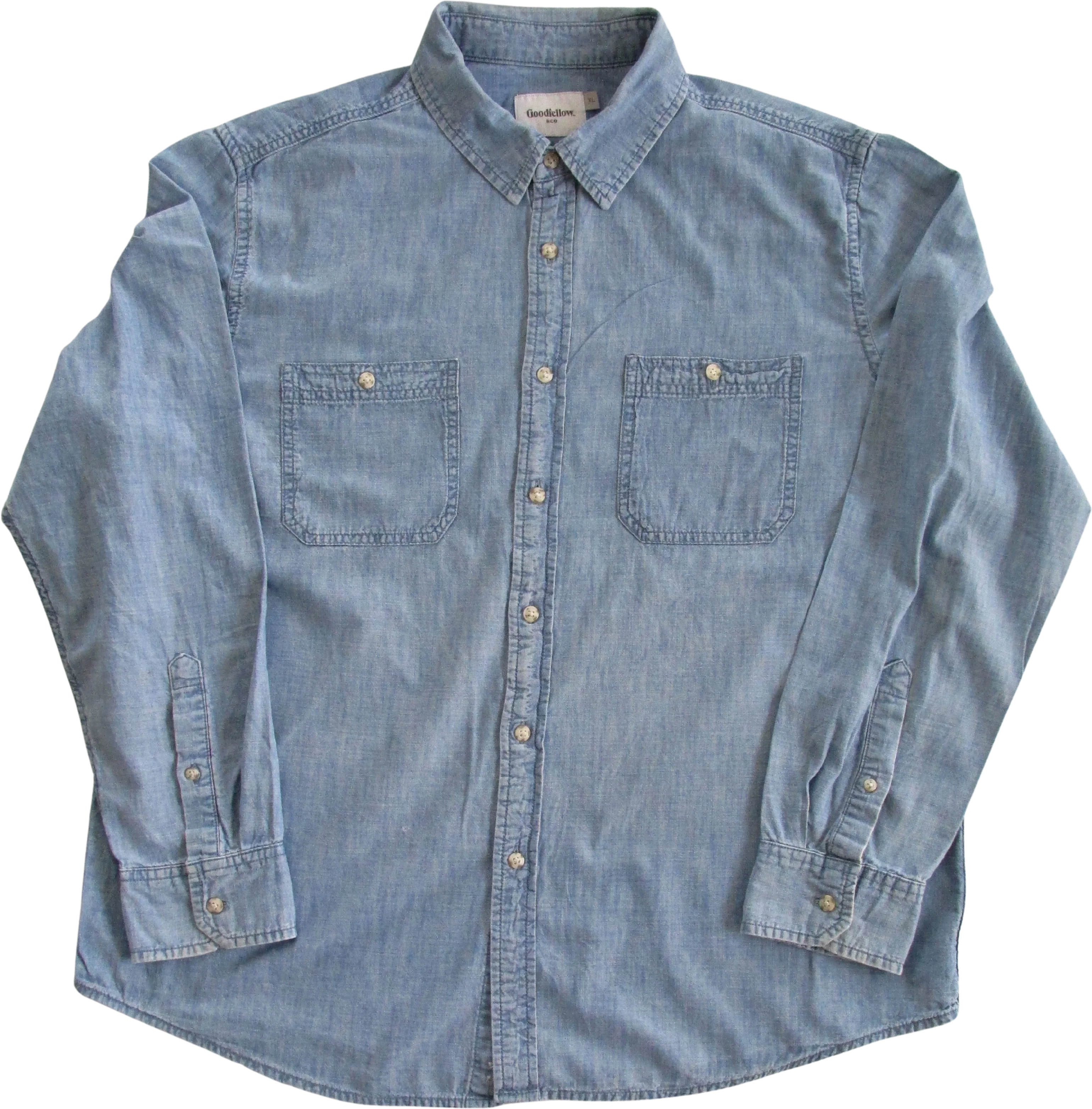 00s Goodfellow Men's Long Sleeve Denim Shirt Size Xl By Goodfellow