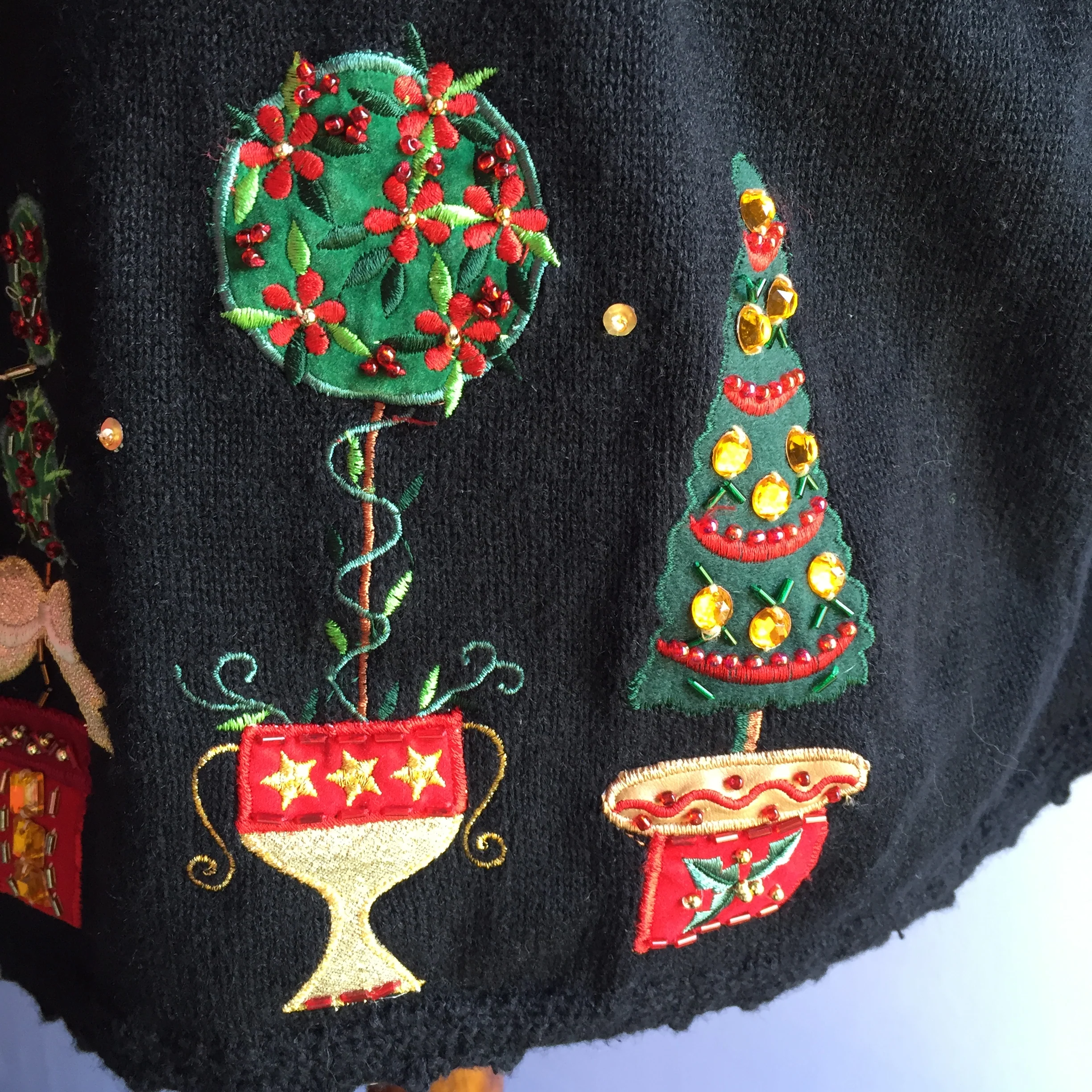 00s Grand Millennial Topiary Christmas Sweater Sz Xl By Heirloom Collectibles - Image 6