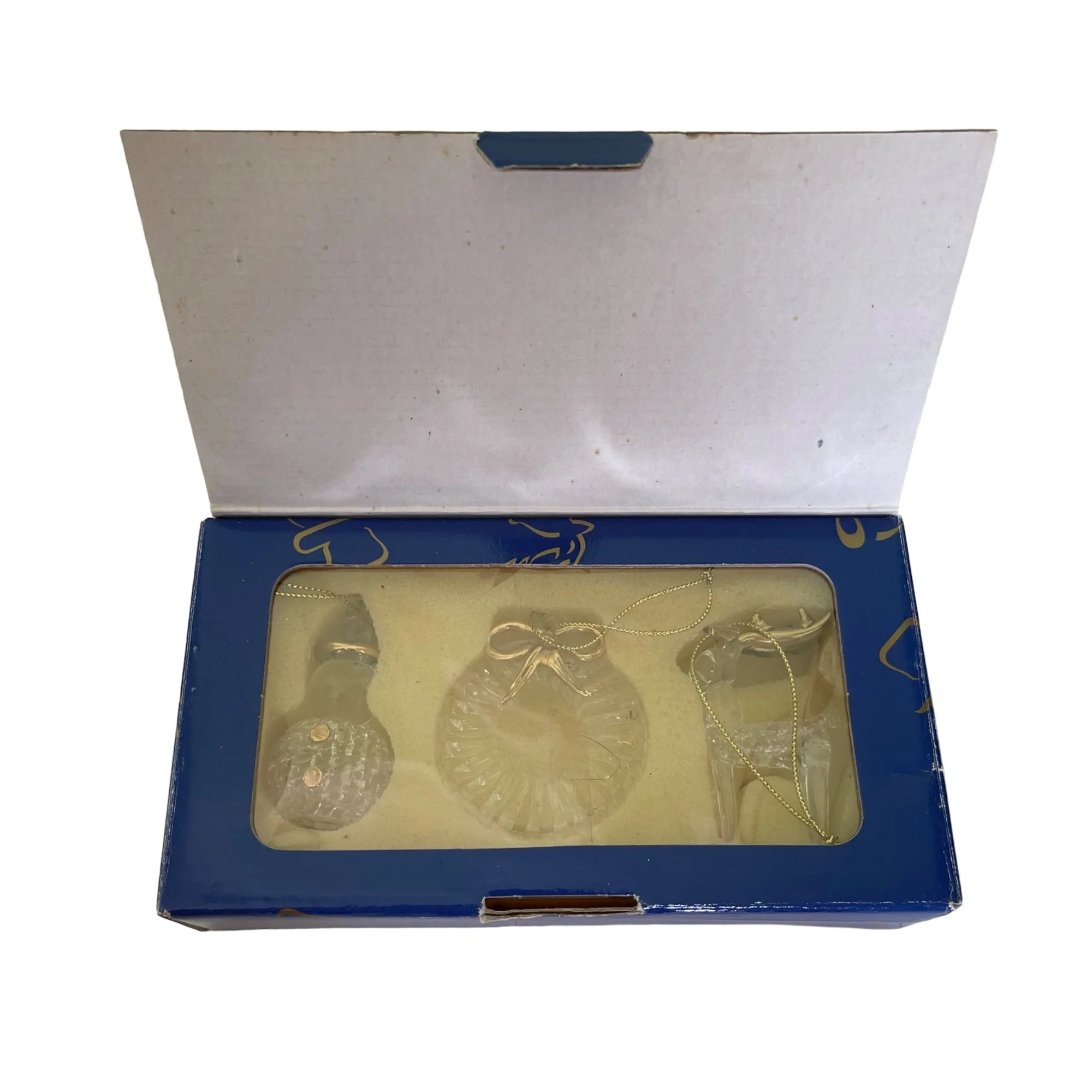 00s Handspun Glass Ornament Set 22k Gold Accent By Avon - Image 5