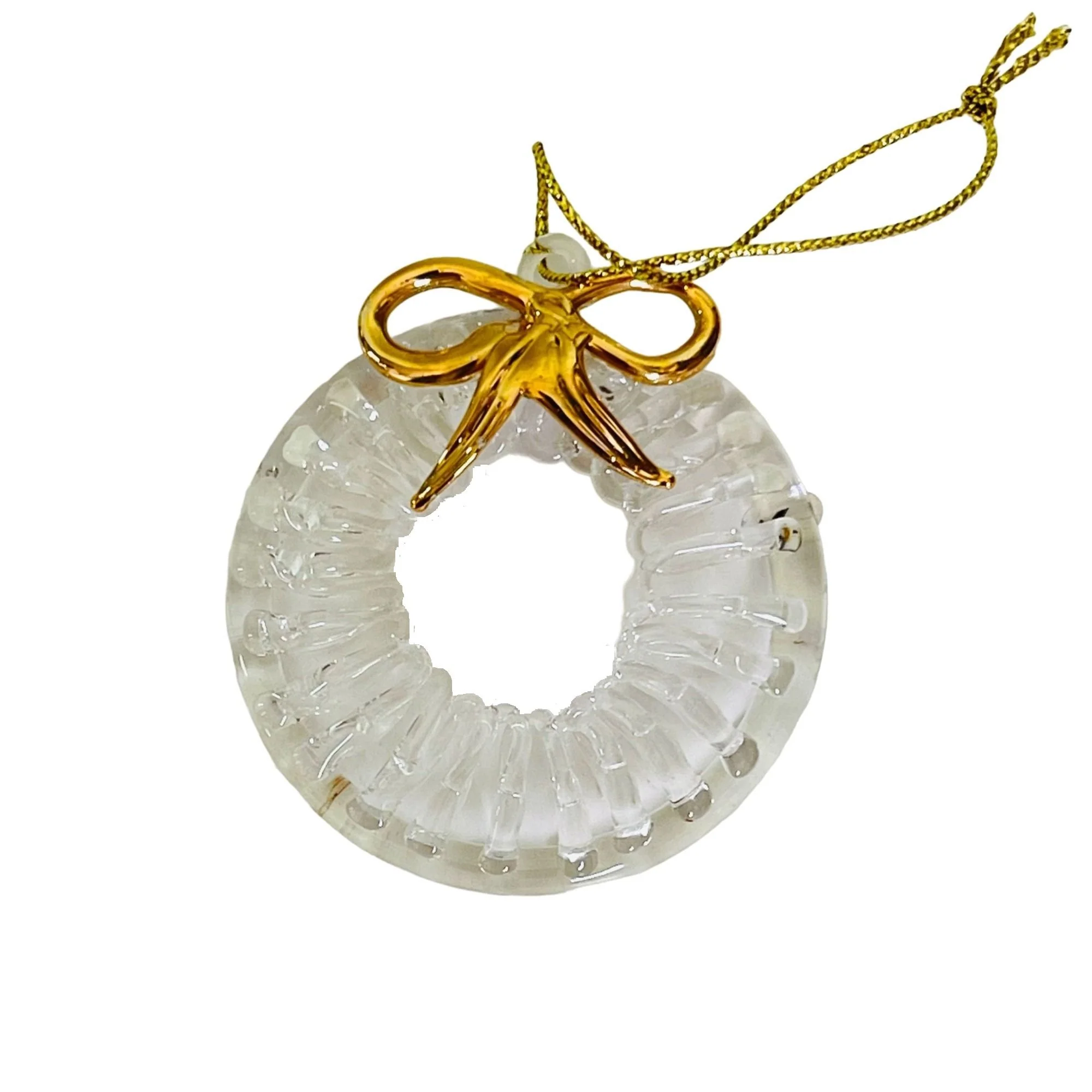 00s Handspun Glass Ornament Set 22k Gold Accent By Avon - Image 7