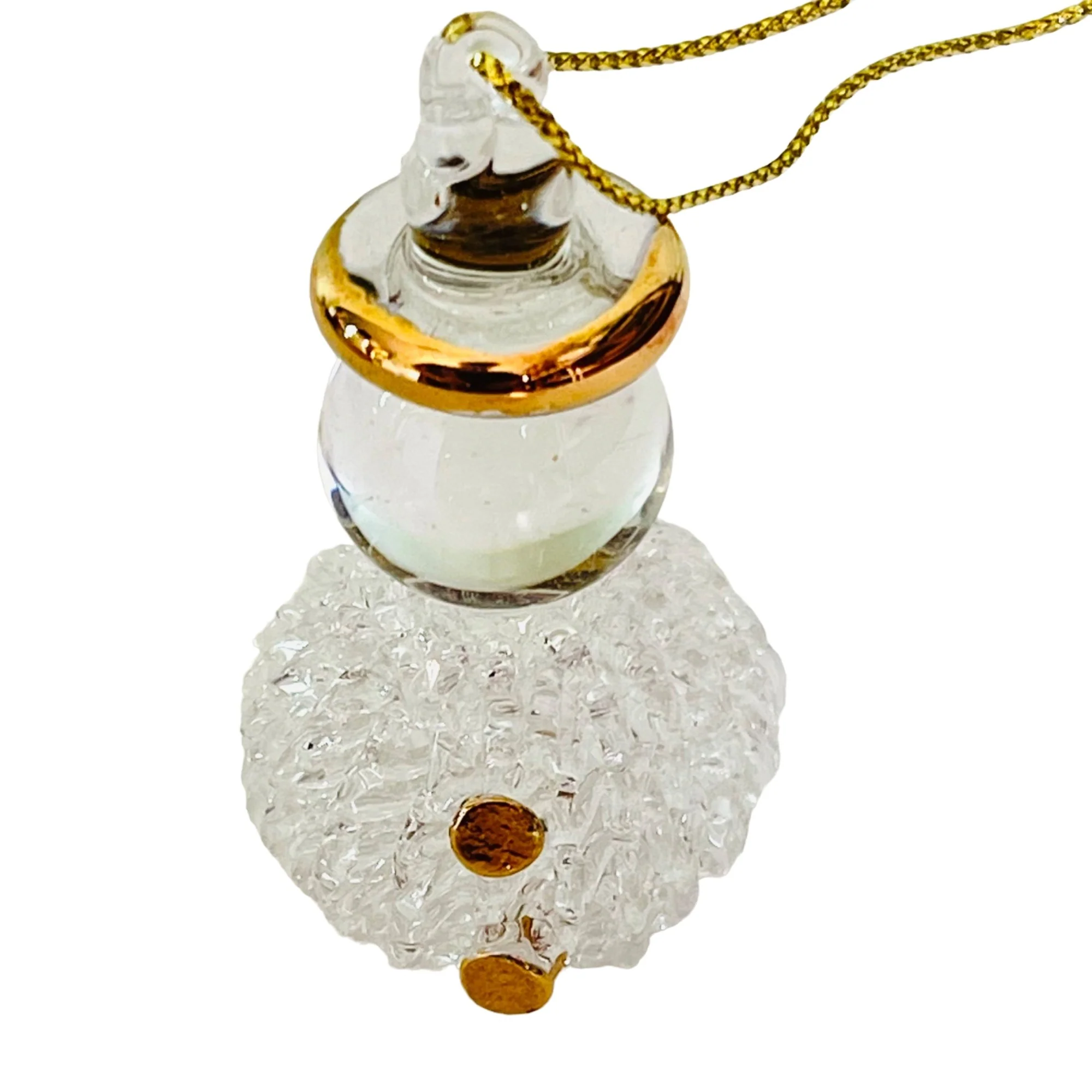 00s Handspun Glass Ornament Set 22k Gold Accent By Avon - Image 8