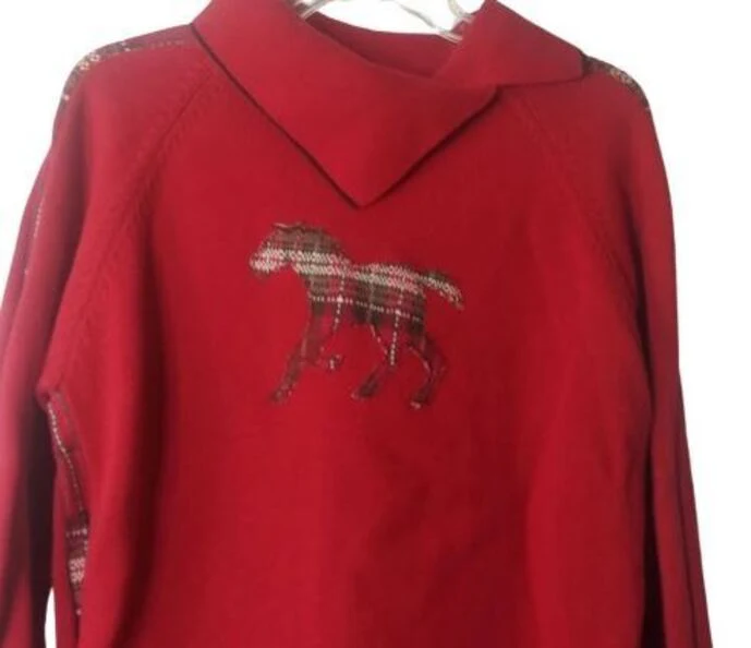 00s Horse Patch Sweater By Christopher & Banks - Image 3