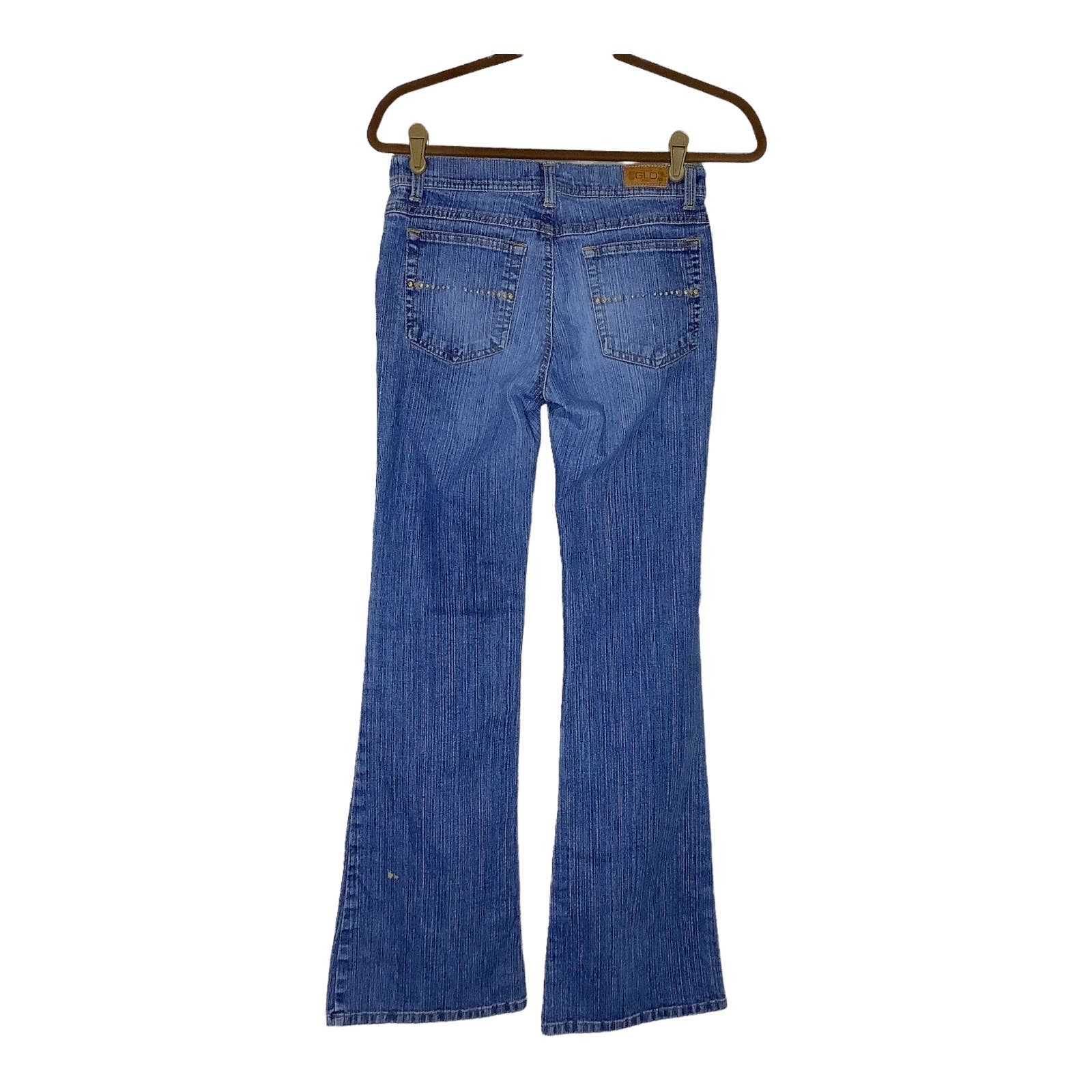 00s Jeans Juniors 5 Womens Xs Small Blue Low Rise Bootcut Flare Stretch Vintage by Glo Jeans - Image 2