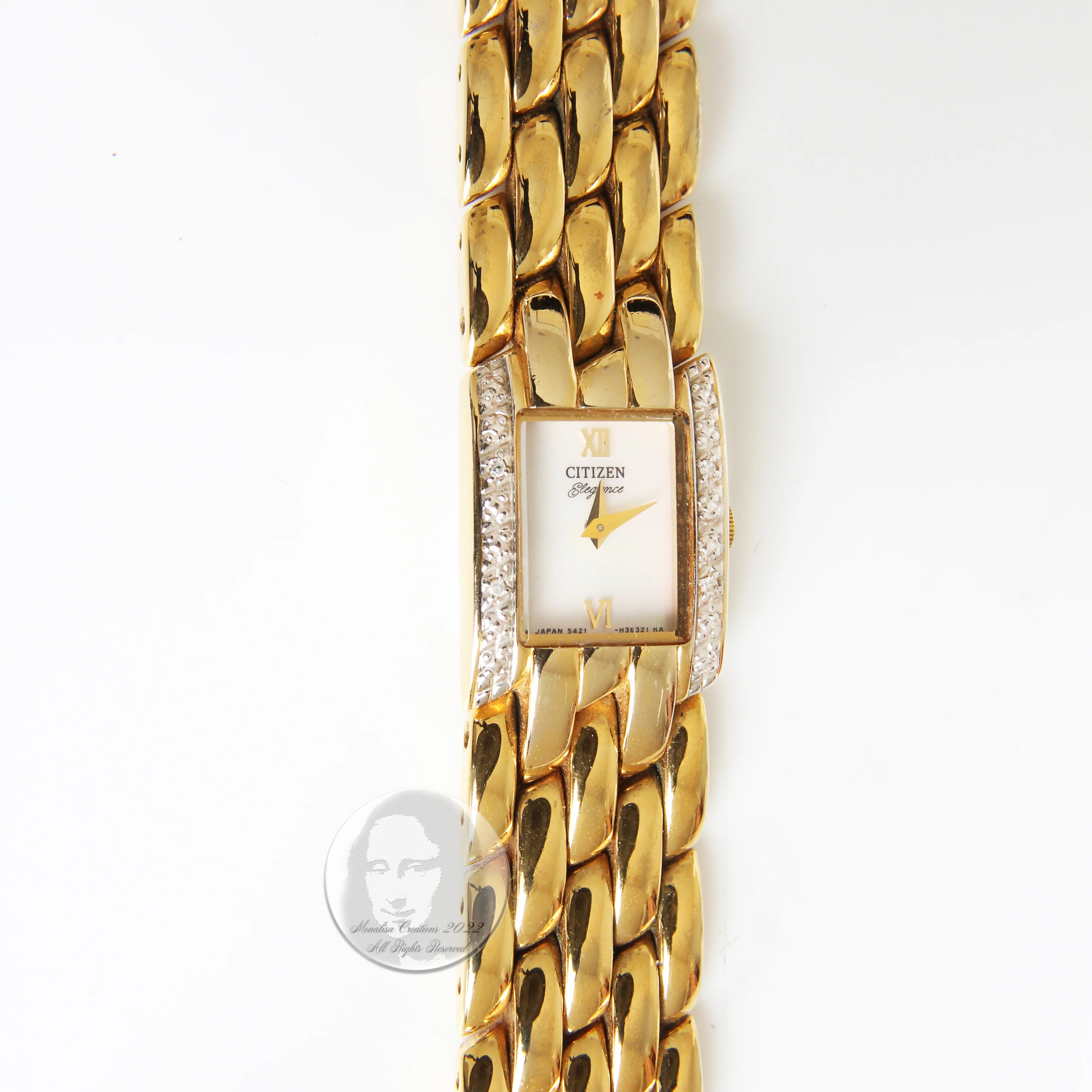 00s Ladies Wrist Watch Gold Metal Gernuine Diamonds By Citizen - Image 4