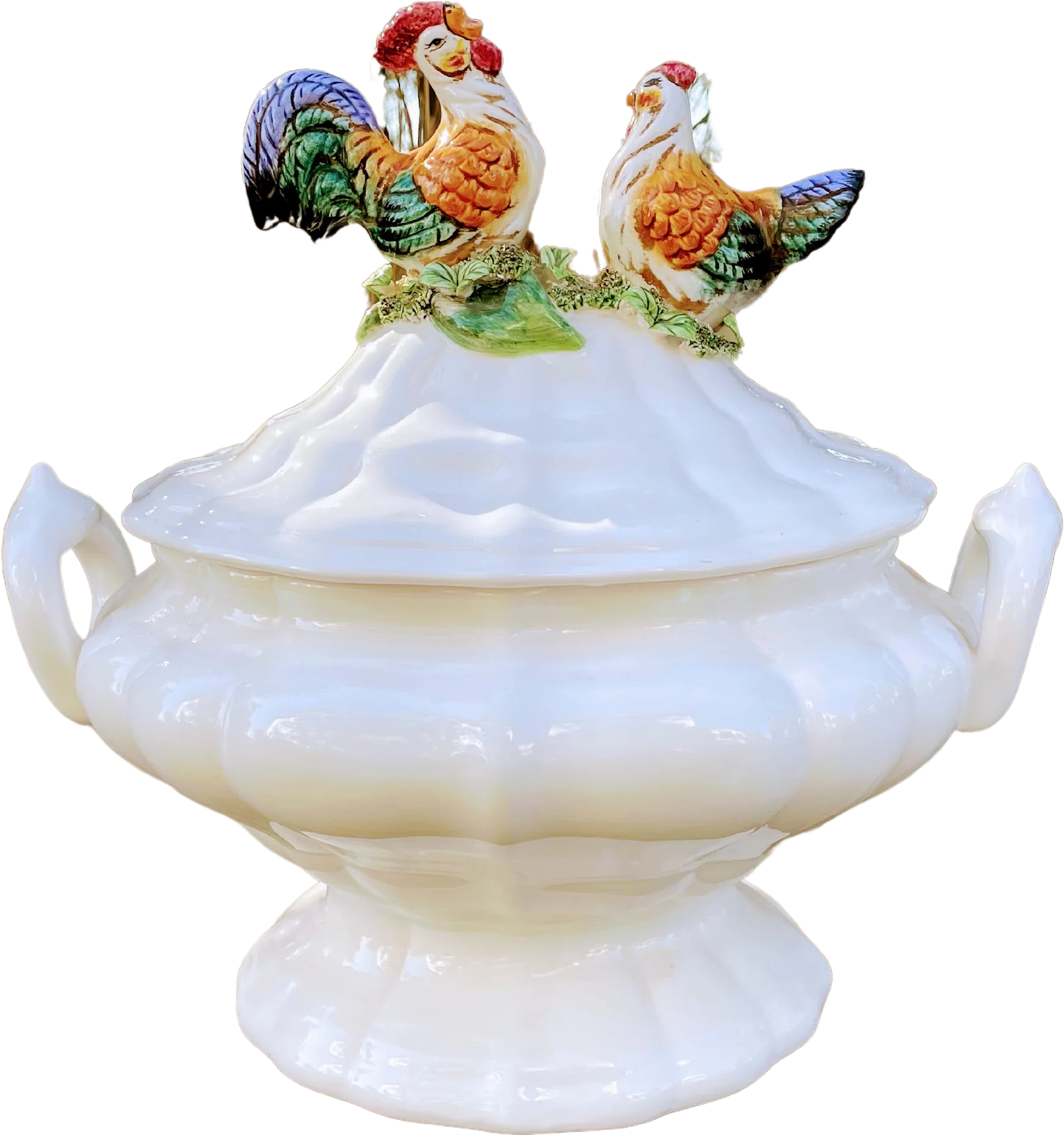 00s Large Soup Tureen Chicken And Rooster Farmhouse By Kaldun & Bogle