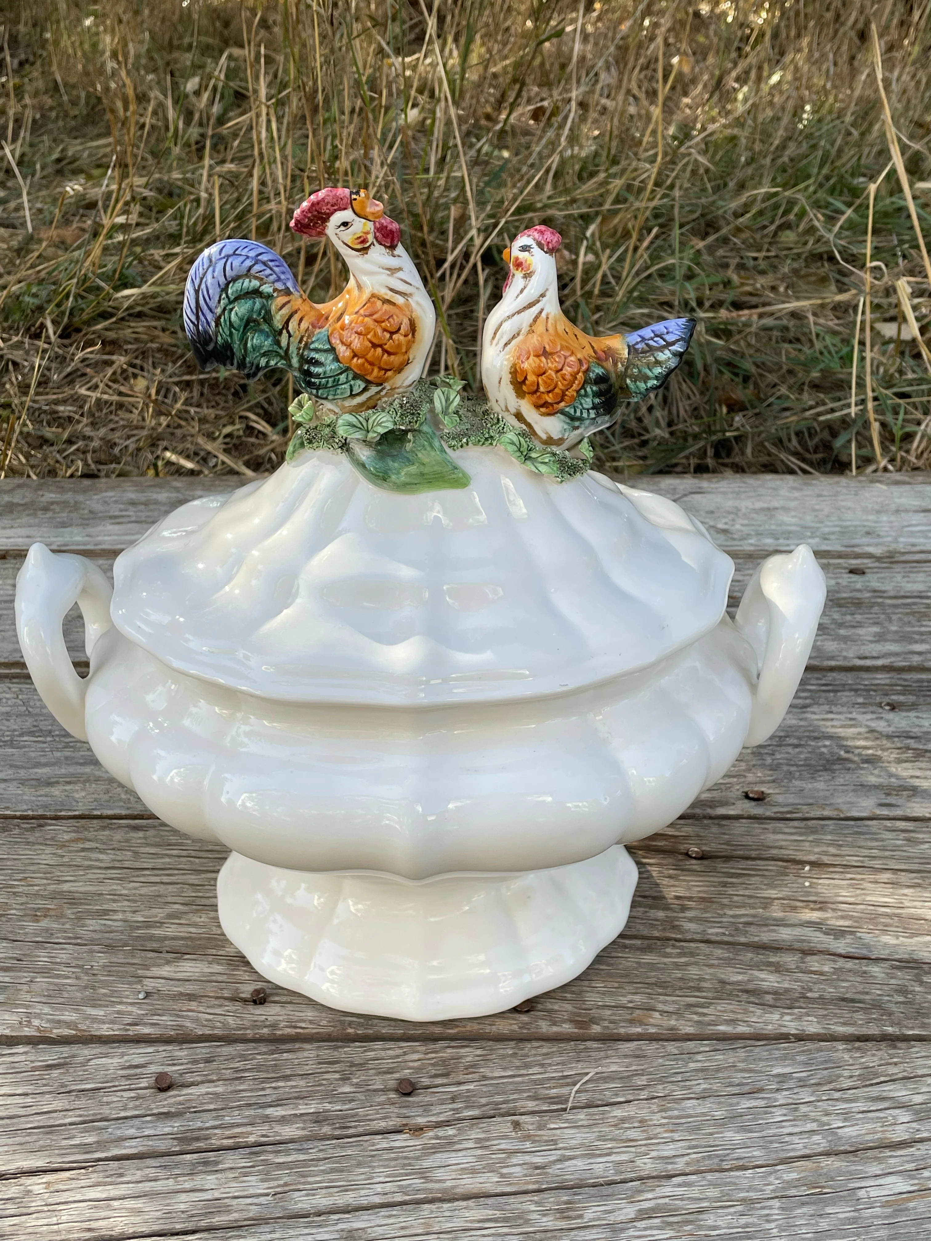 00s Large Soup Tureen Chicken And Rooster Farmhouse By Kaldun & Bogle - Image 13