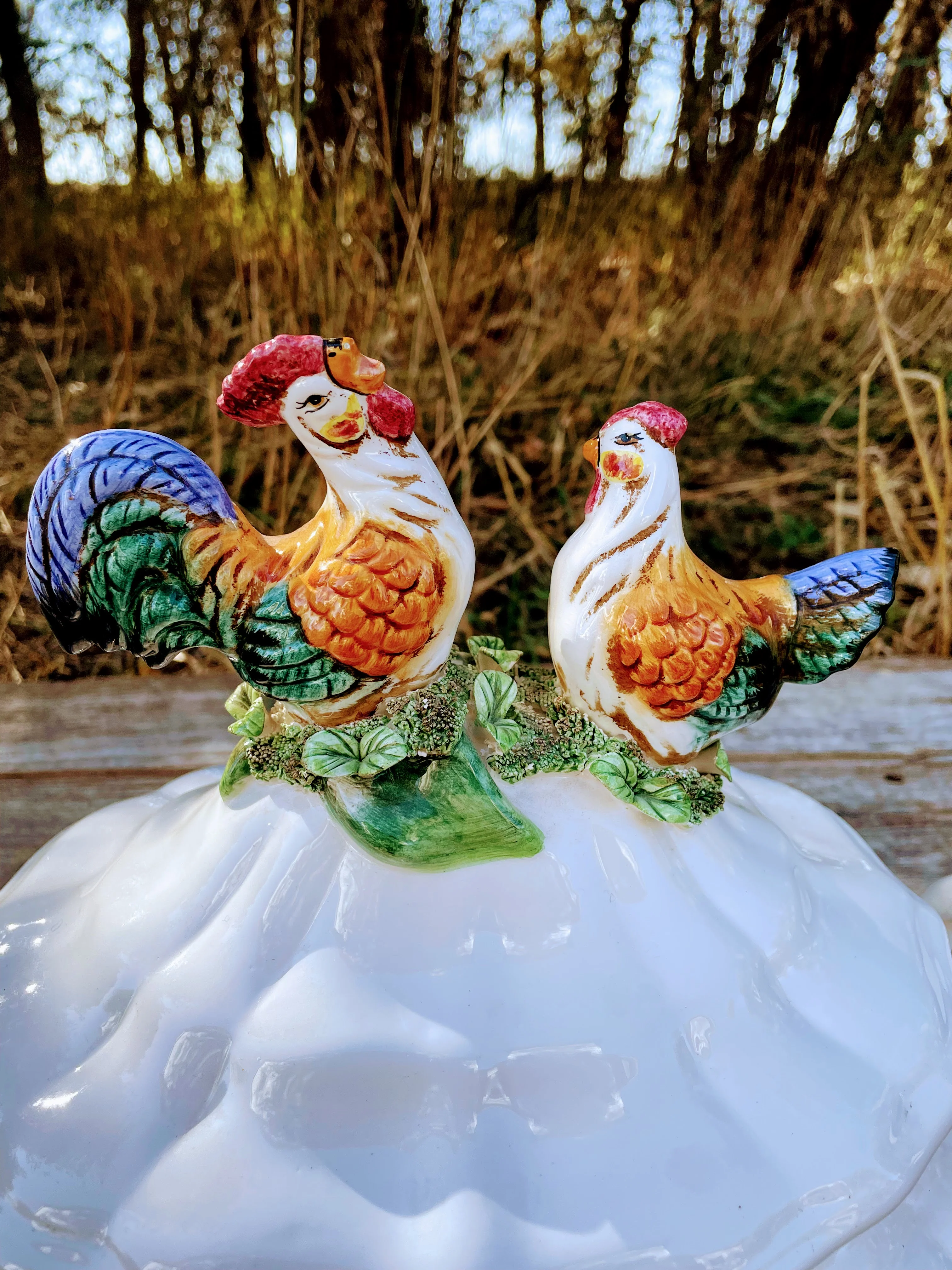 00s Large Soup Tureen Chicken And Rooster Farmhouse By Kaldun & Bogle - Image 5