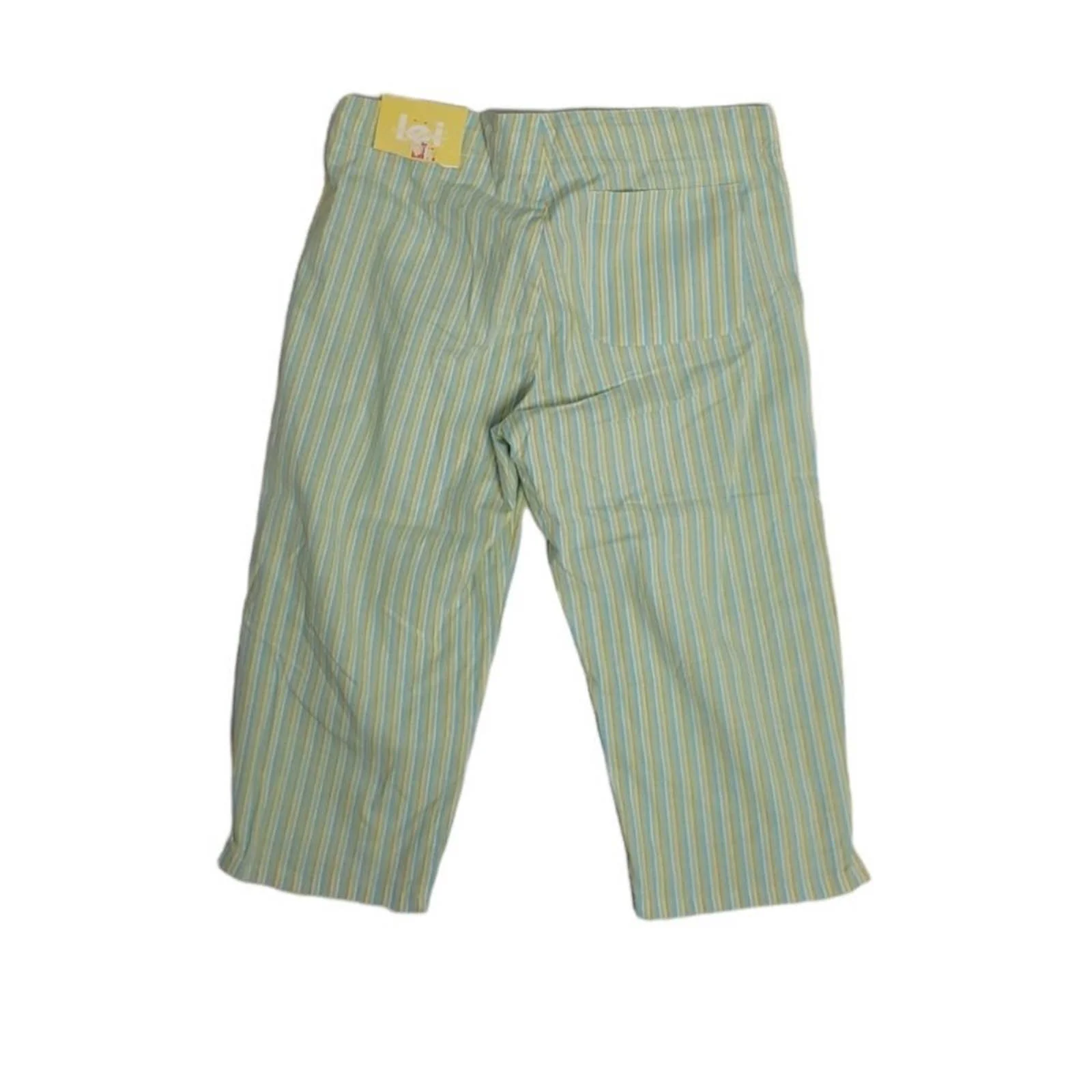 00s Lei Pastel Striped Crop Pant Drawstring Waist Bad Boy Stretch Capri S Nwt by  LEI - Image 2
