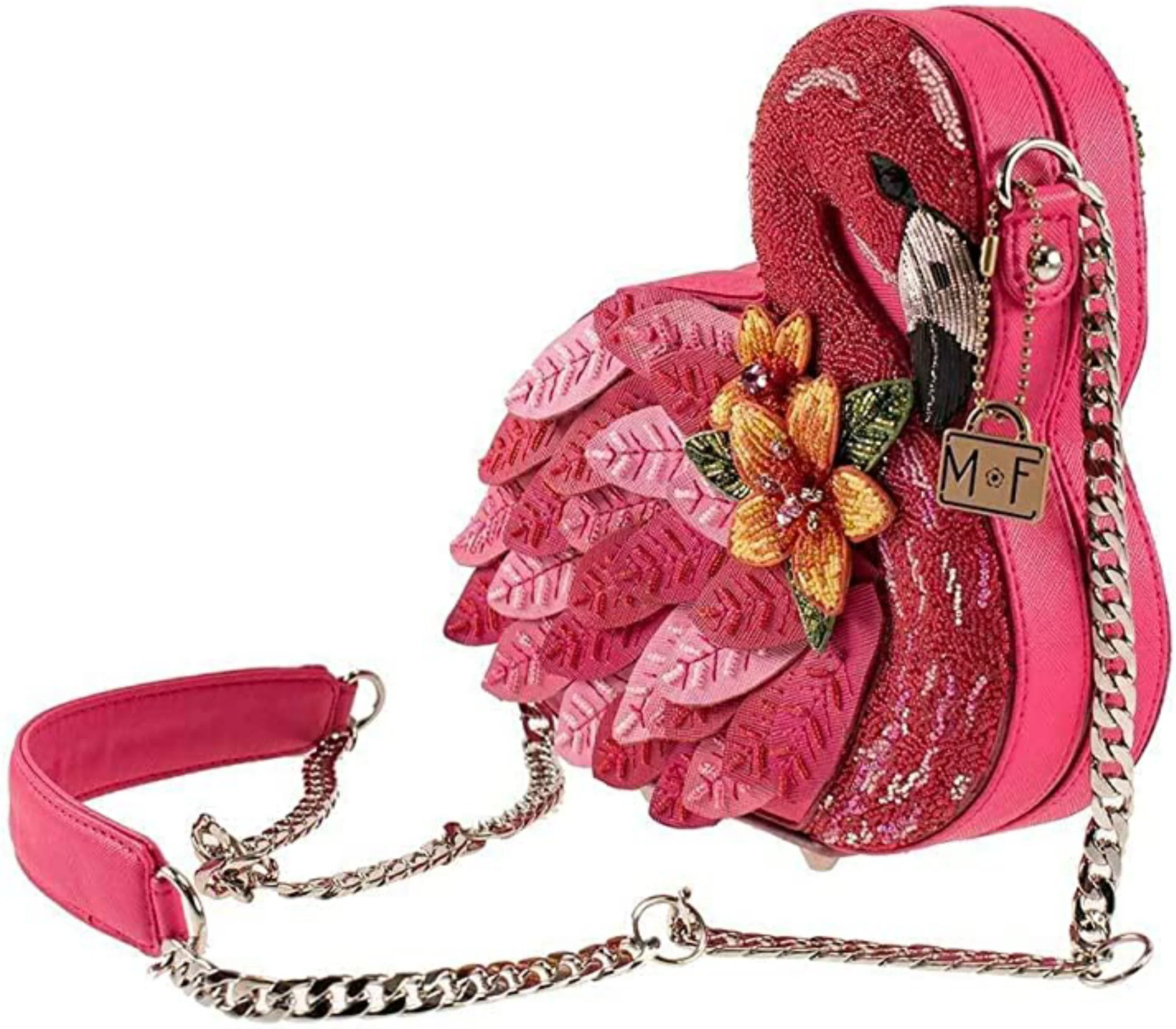 00s Mary Frances Beaded Crossbody Flamingo Handbag By Mary Frances - Image 6