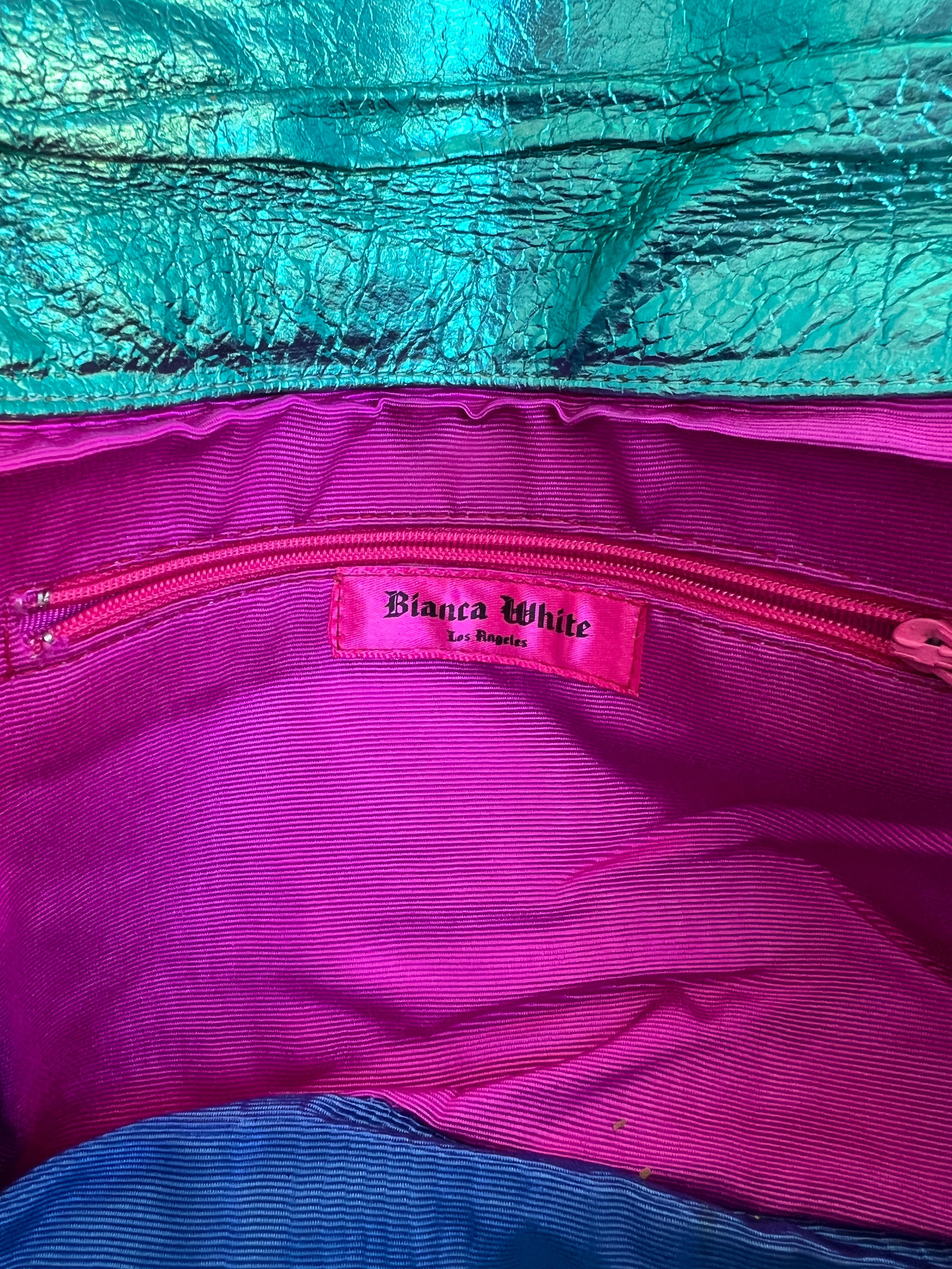 00s Metallic Cotton Candy Blue and Pink Clutch by Bianca White - Image 4