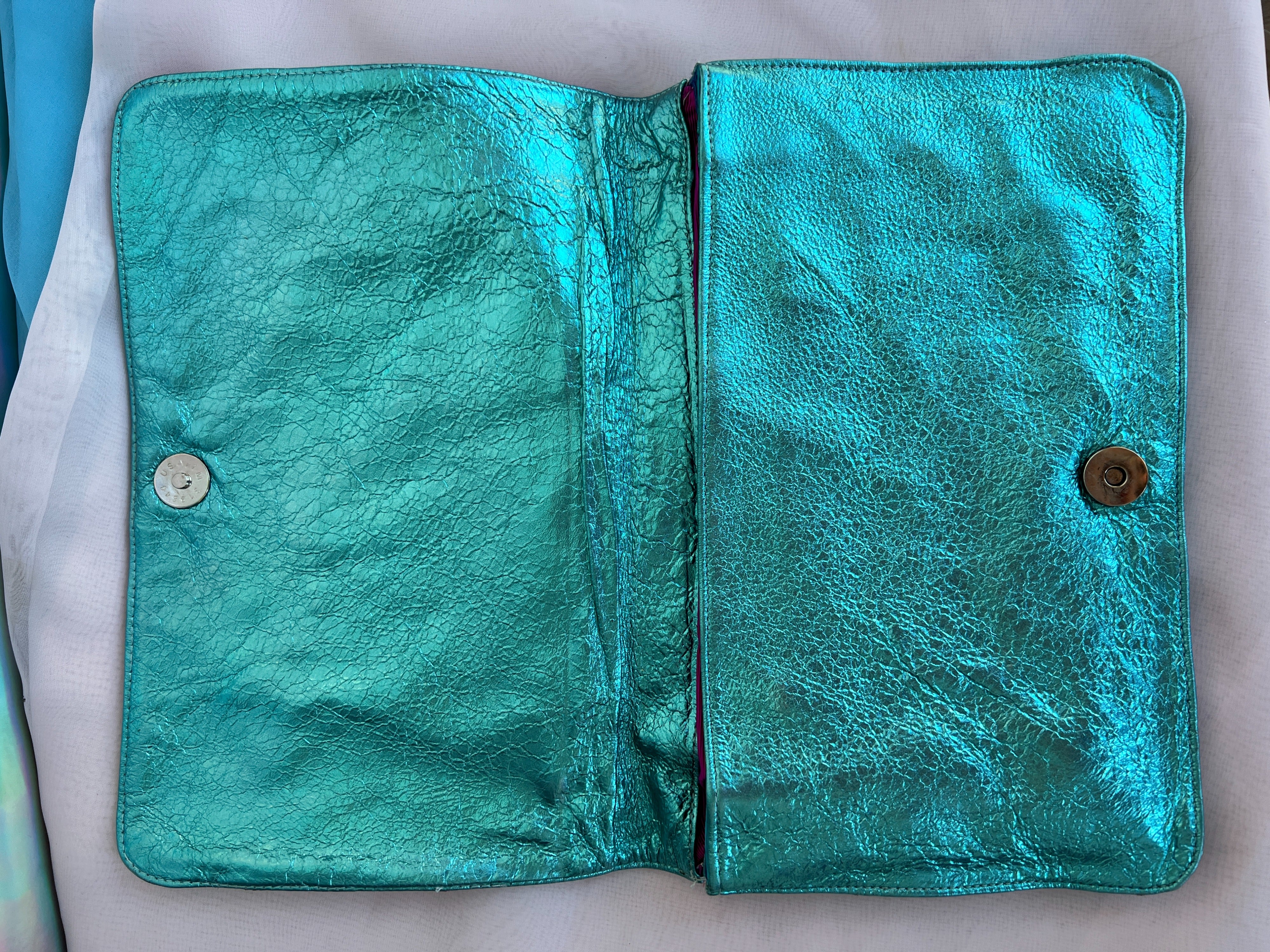 00s Metallic Cotton Candy Blue and Pink Clutch by Bianca White - Image 7