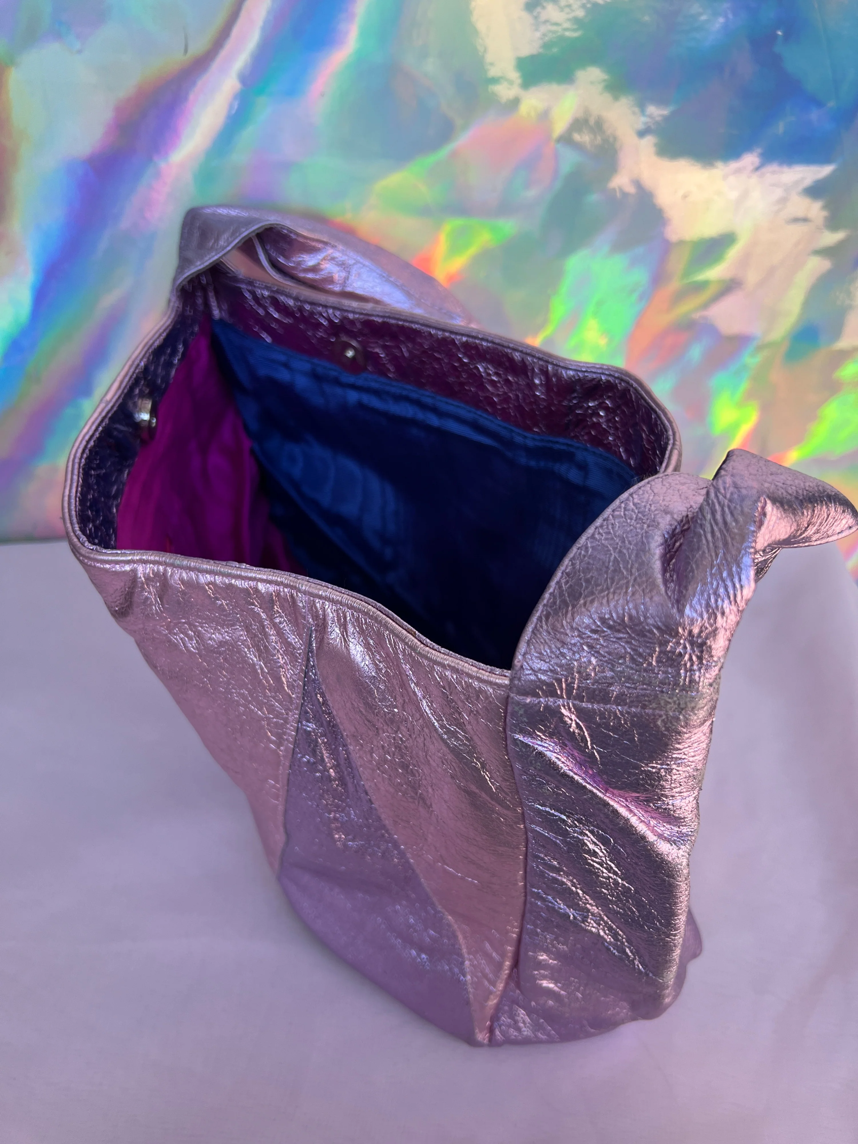 00s Metallic Pink Foil Look Purse by Bianca White - Image 4