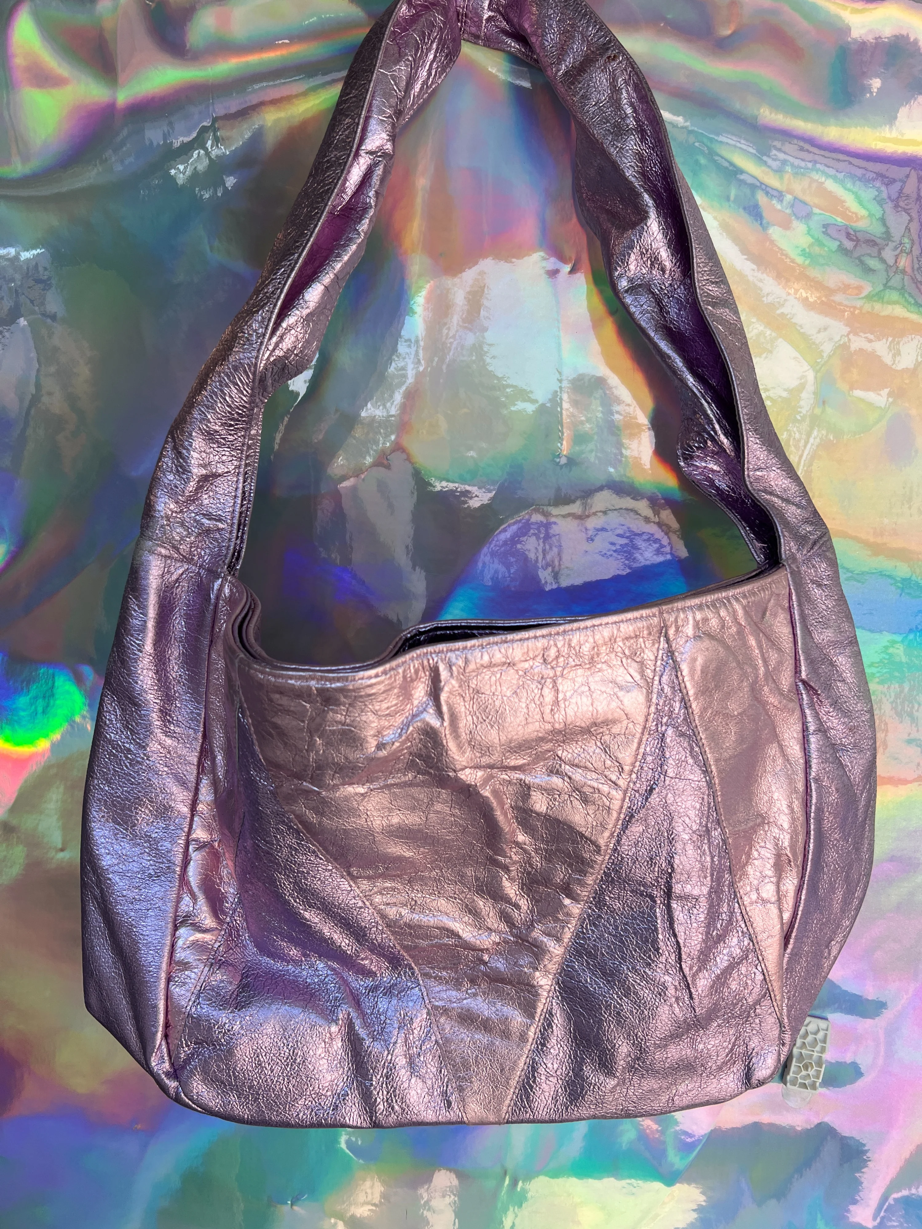 00s Metallic Pink Foil Look Purse by Bianca White - Image 7