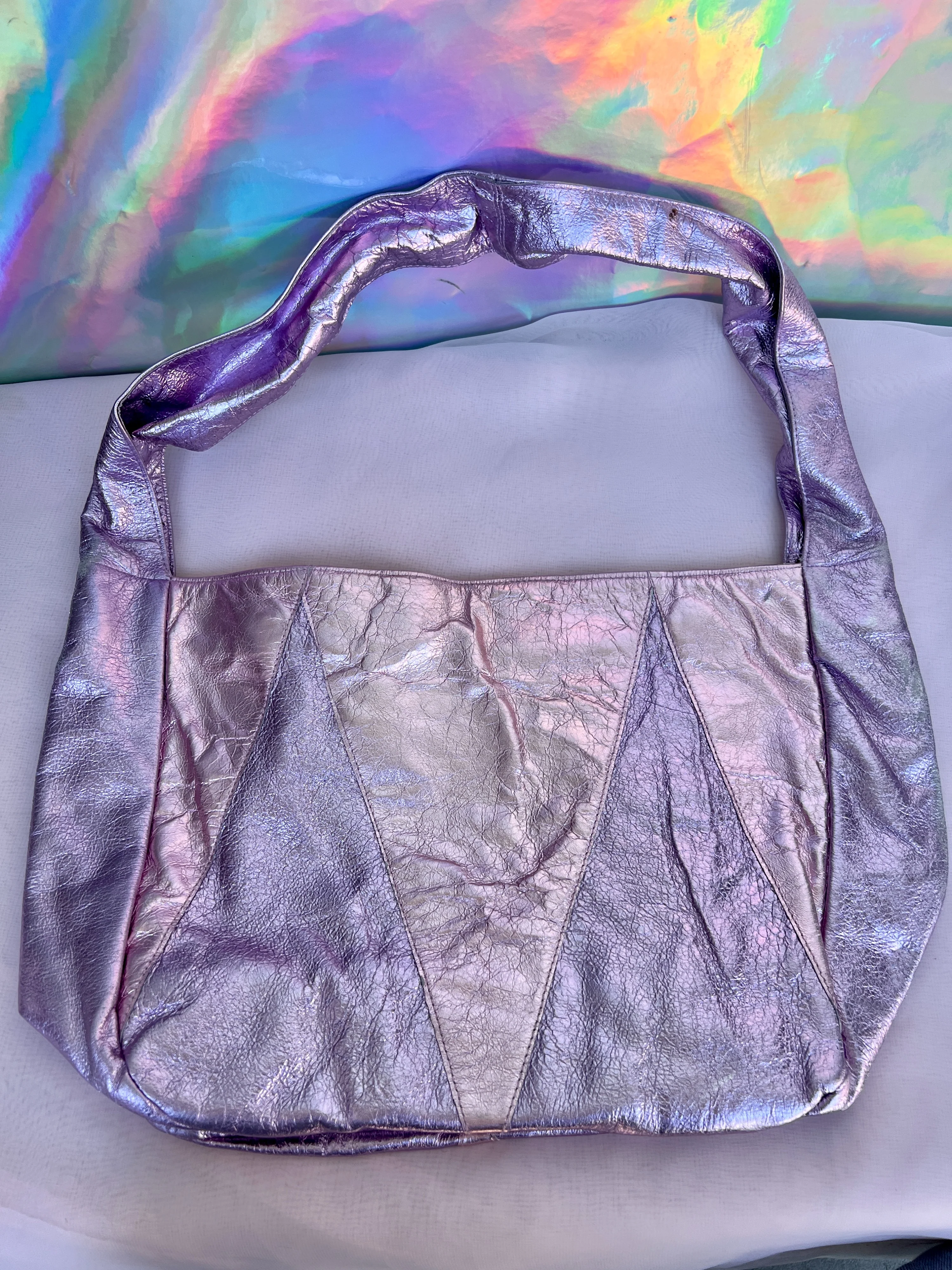 00s Metallic Pink Foil Look Purse by Bianca White - Image 9