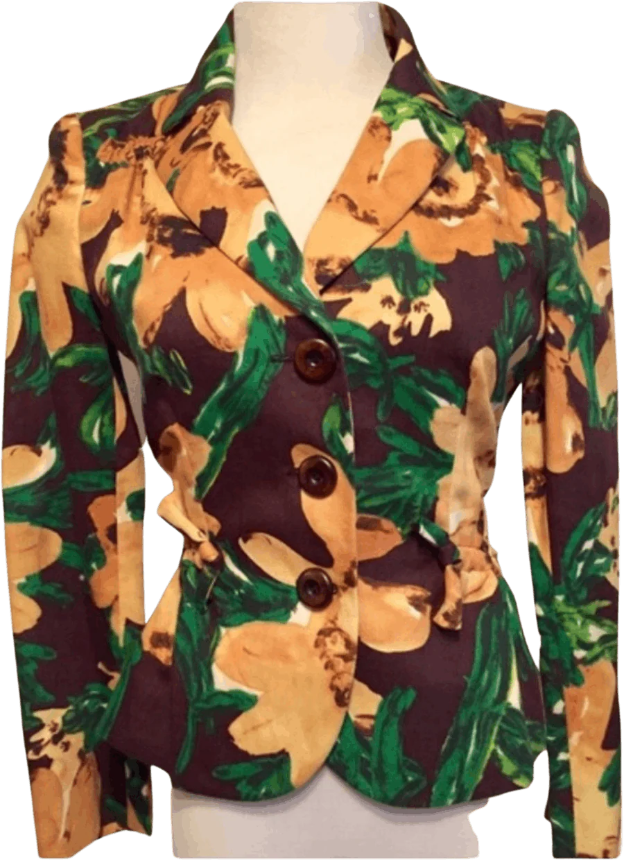 00s Floral Jacket / Blazer Flattering Nwot by Moschino