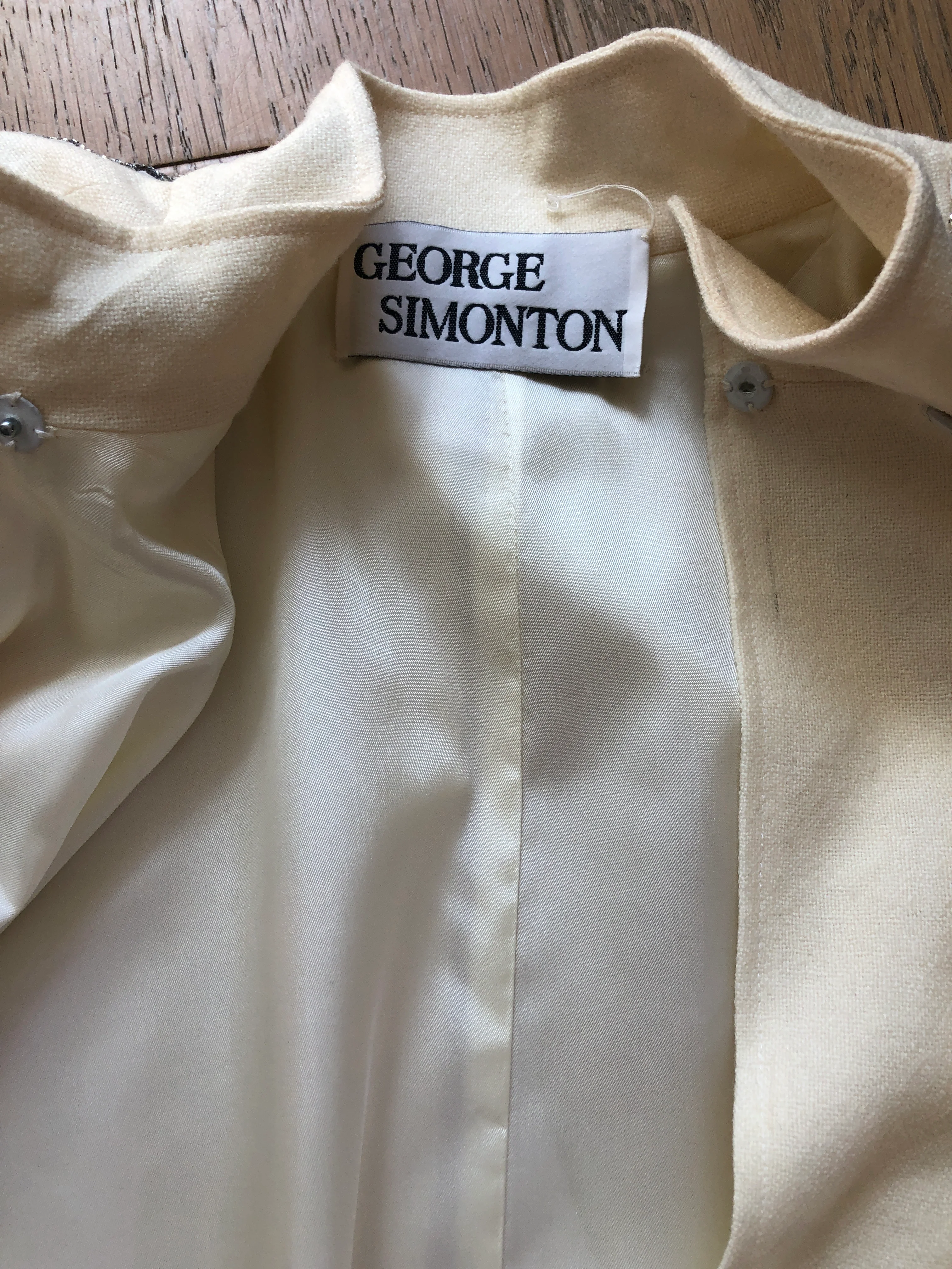 00s Off White Cape Silver Beaded Embroidered Shoulder By George Simonton - Image 11
