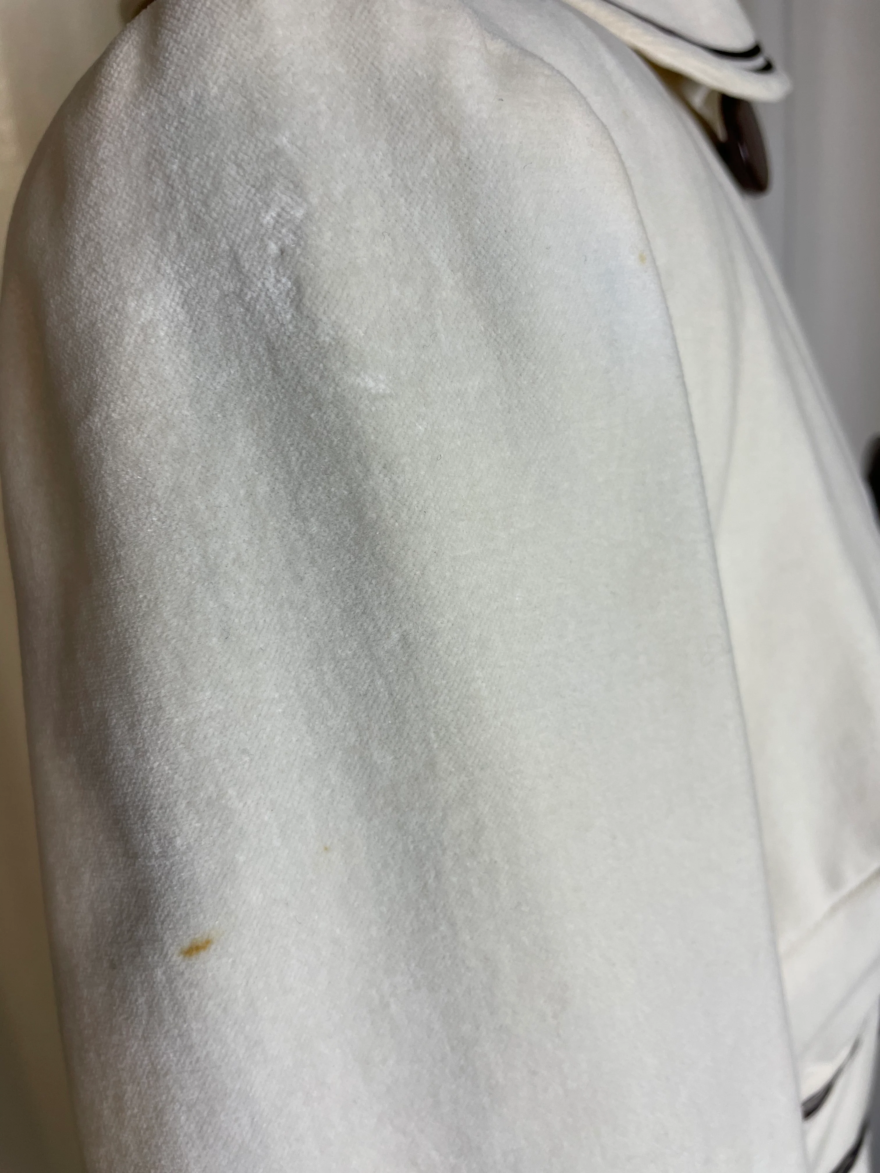 00s Peter Pan Collar Ivory Velveteen Coat By Tocca - Image 14