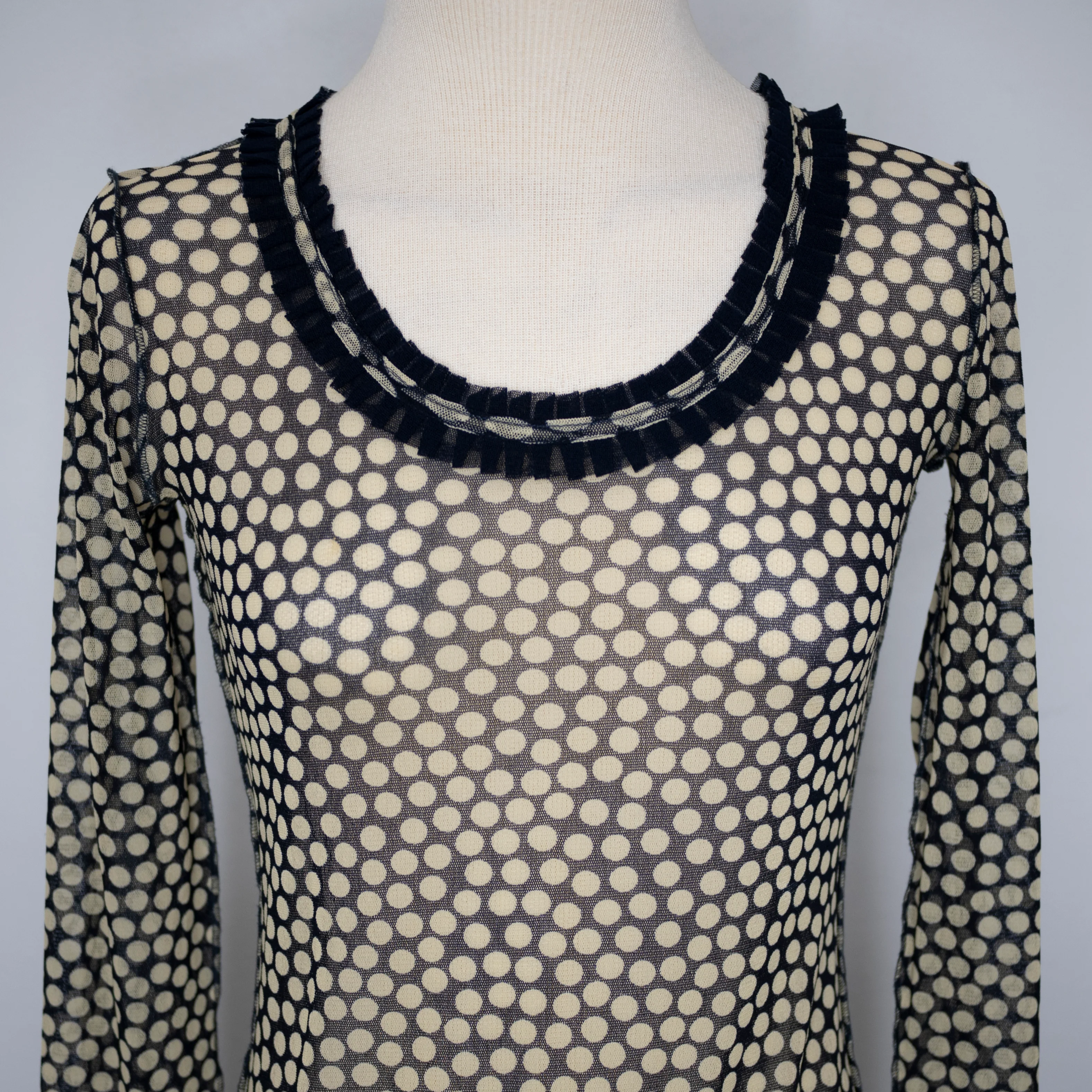 00s Polka Dot Mesh Top By Jean Paul Gaultier - Image 3