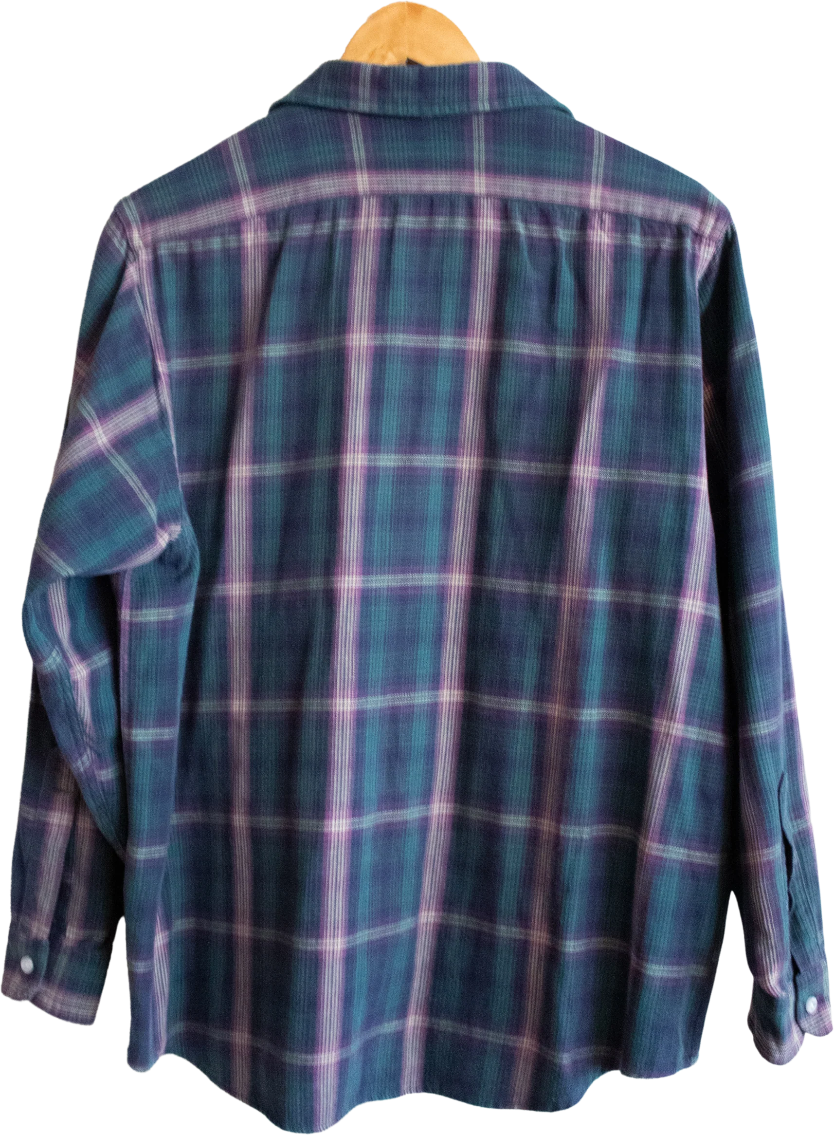 00s Purple Green Plaid Button Up Oxford Medium By L.L. Bean - Image 2