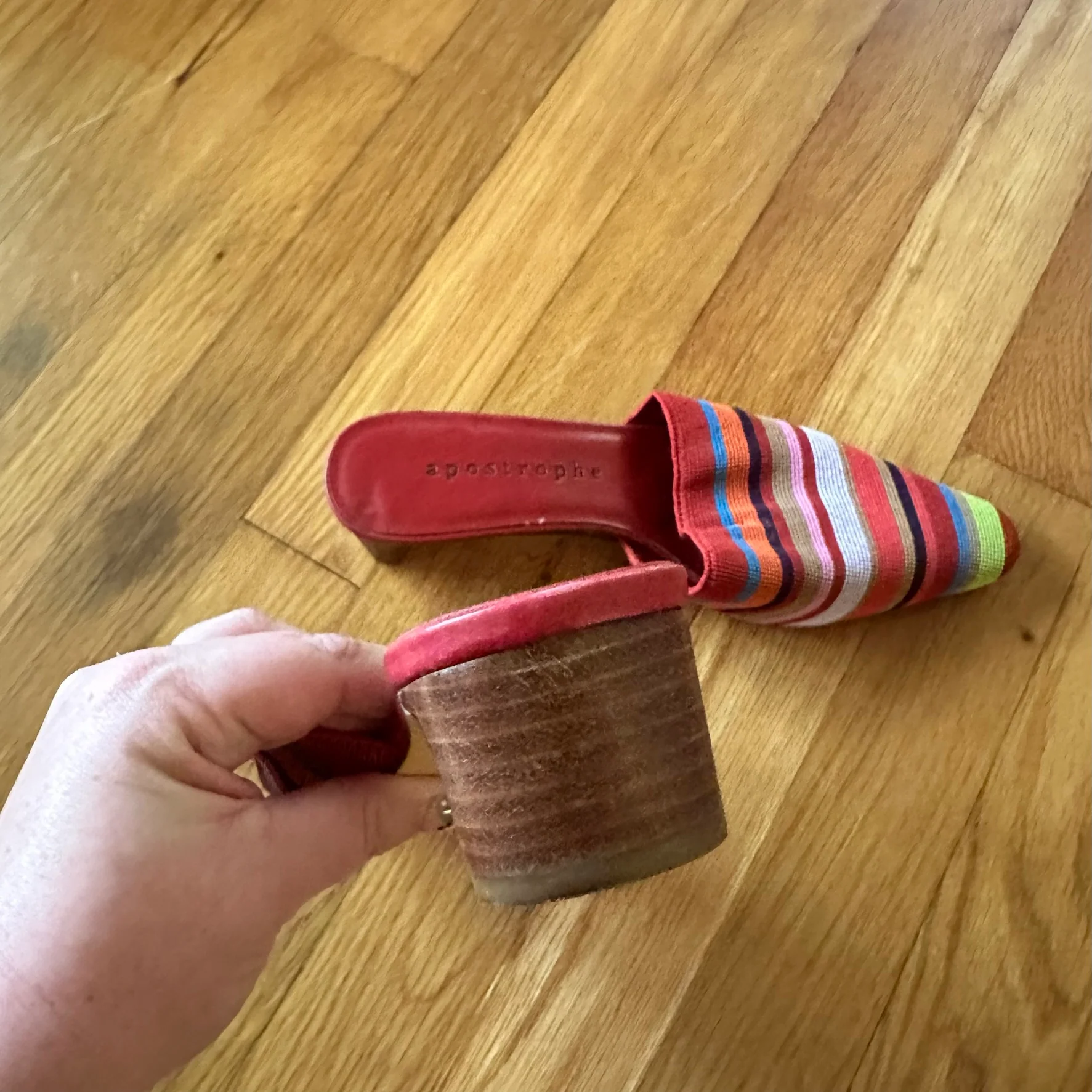 00s Rainbow Stripes Stacked Heel Mules - Image 6