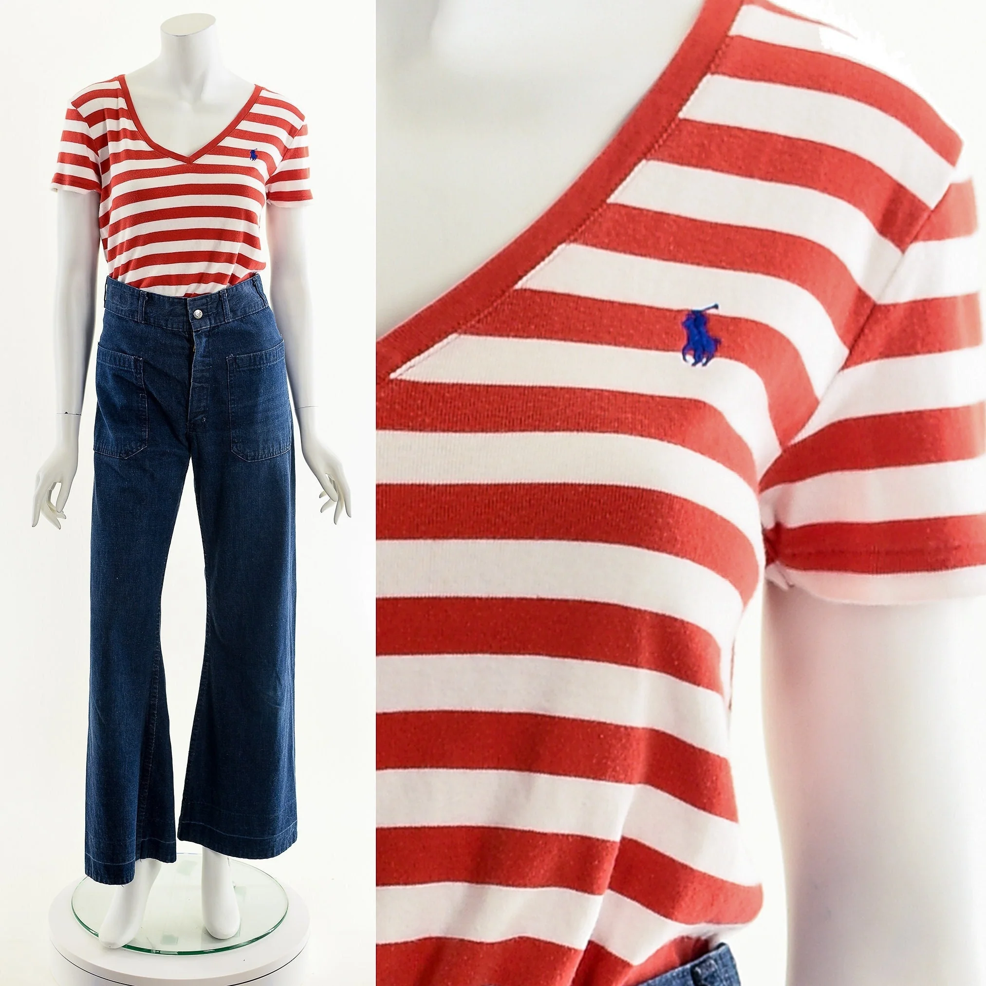 00s Ralph Lauren Striped Baby Tee by Ralph Lauren Sport - Image 2