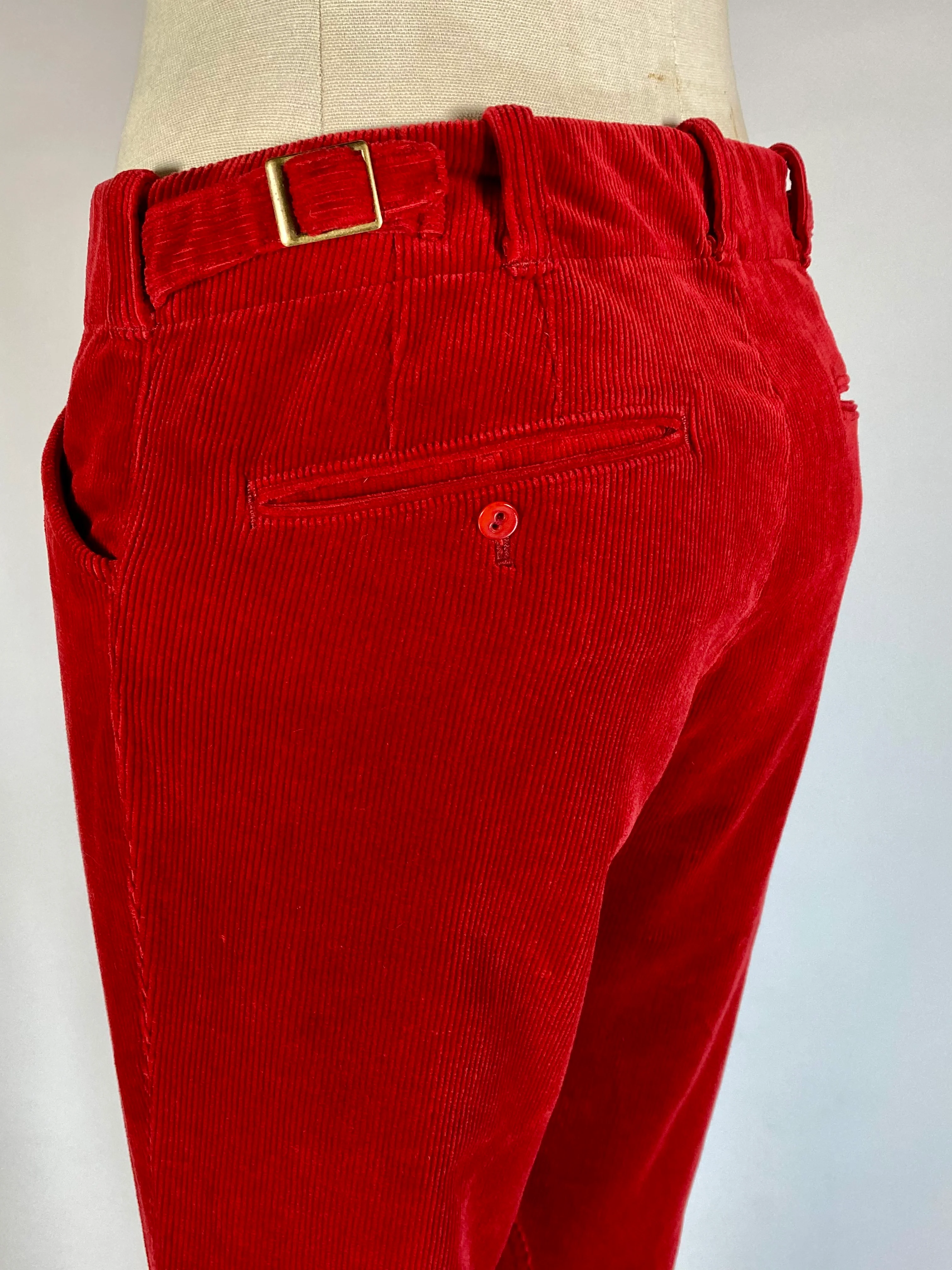 00s Red Corduroy Jodhpur Riding Inspired Pants By Ralph Lauren - Image 11